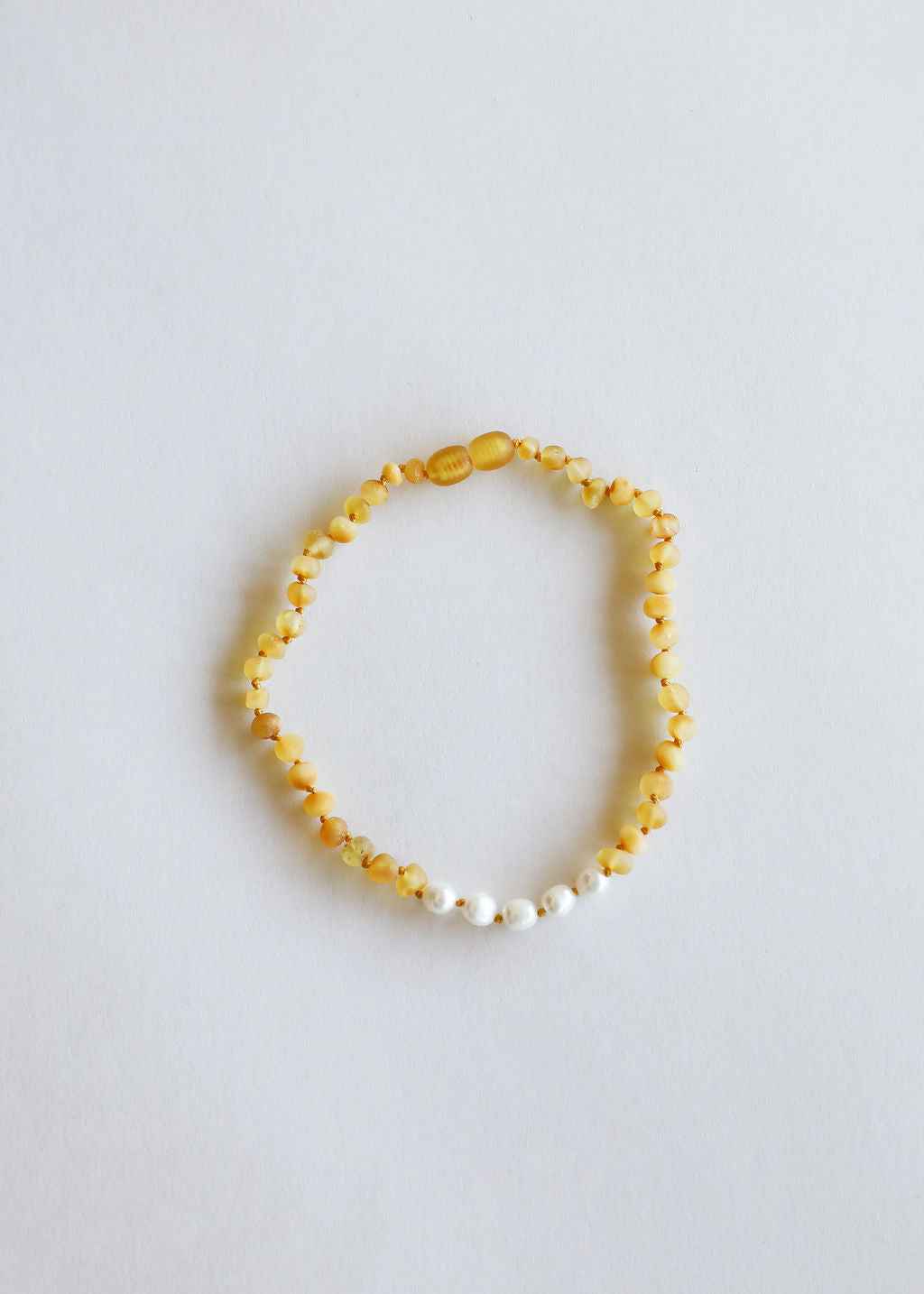 Raw Honey Baltic Amber + Pearl || Necklace by CanyonLeaf