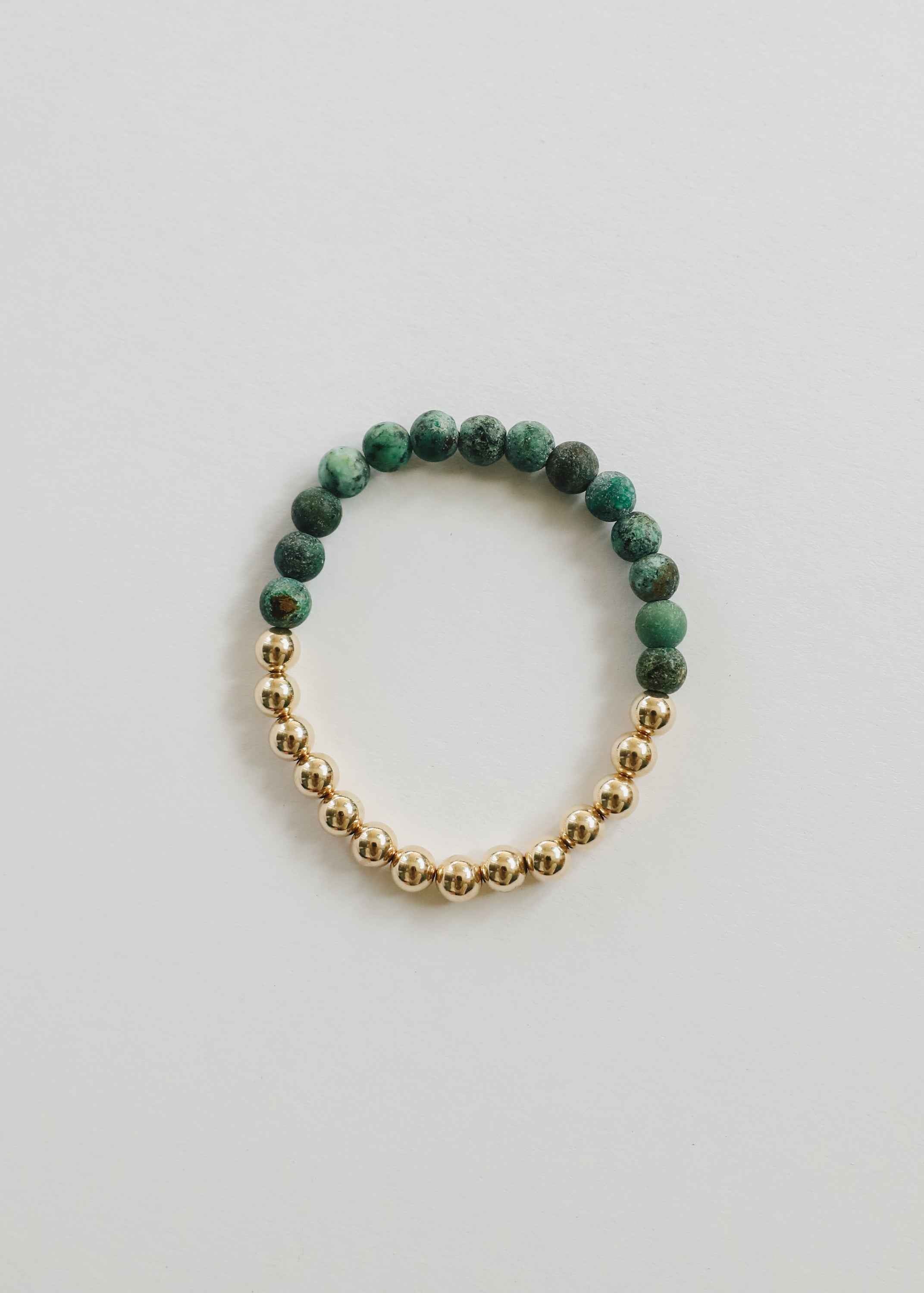 Turquoise Jasper :14k Gold Filled Sun + Moon || Adult Bracelets