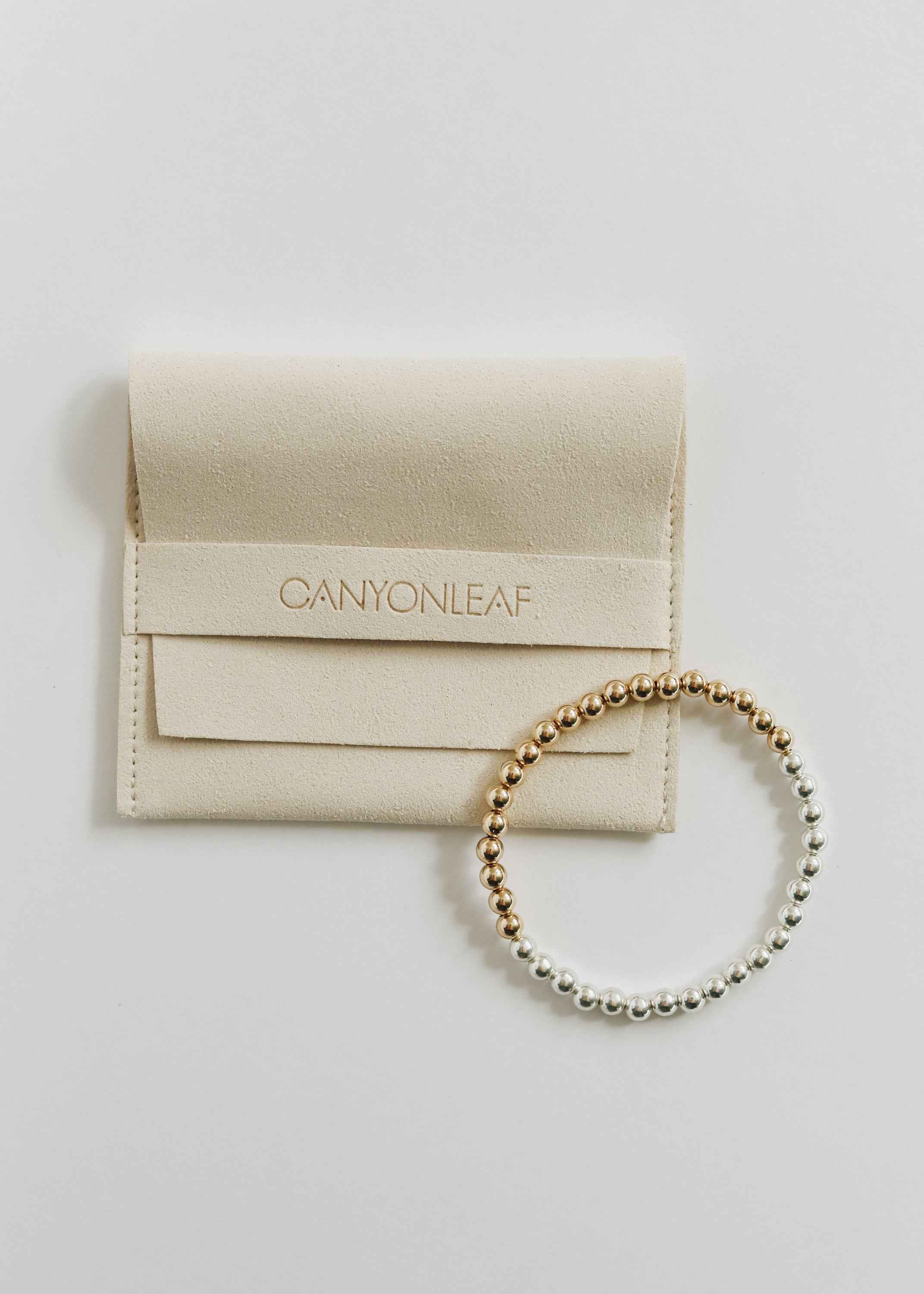 Sterling Silver + 14k Gold Filled Moon || Beaded Bracelet