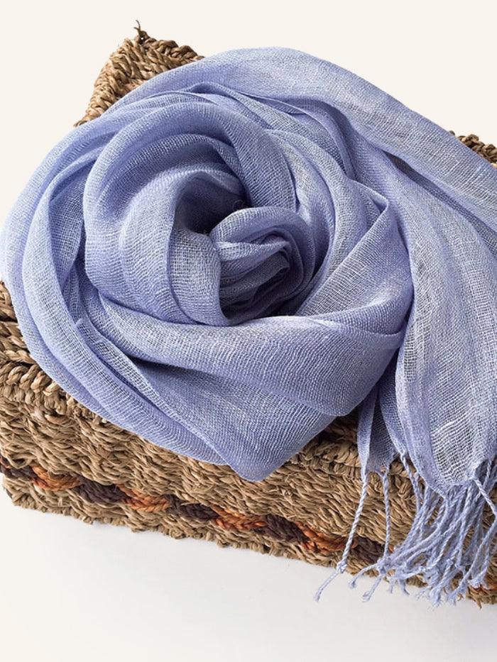 100% Linen Lightweight Solid Color Scarf BIANCA DestGlow