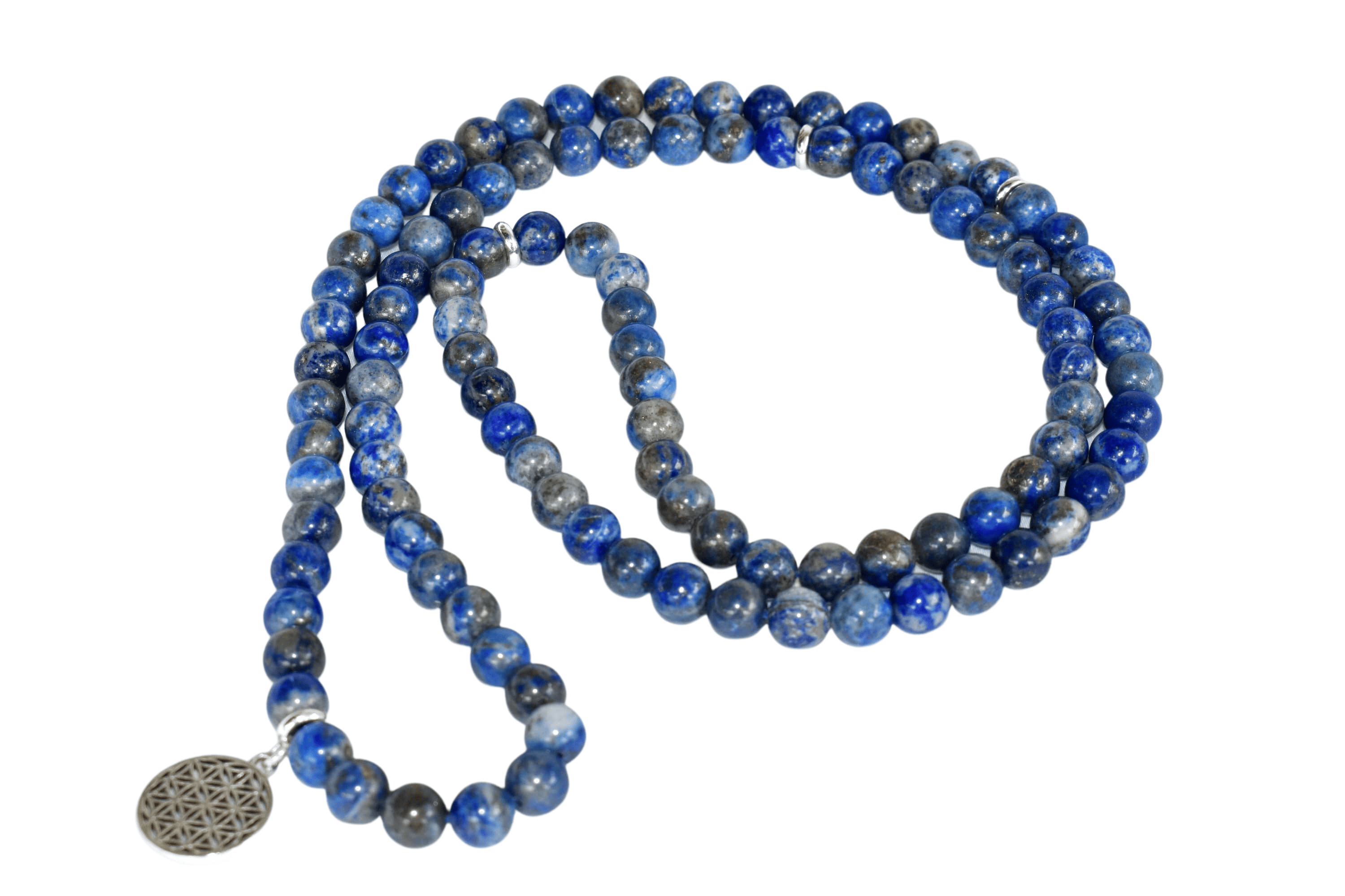 Lapis Lazuli Beads Mala Bracelet, 108 Prayer Beads Necklace (Truth and Confidence)Â DestGlow