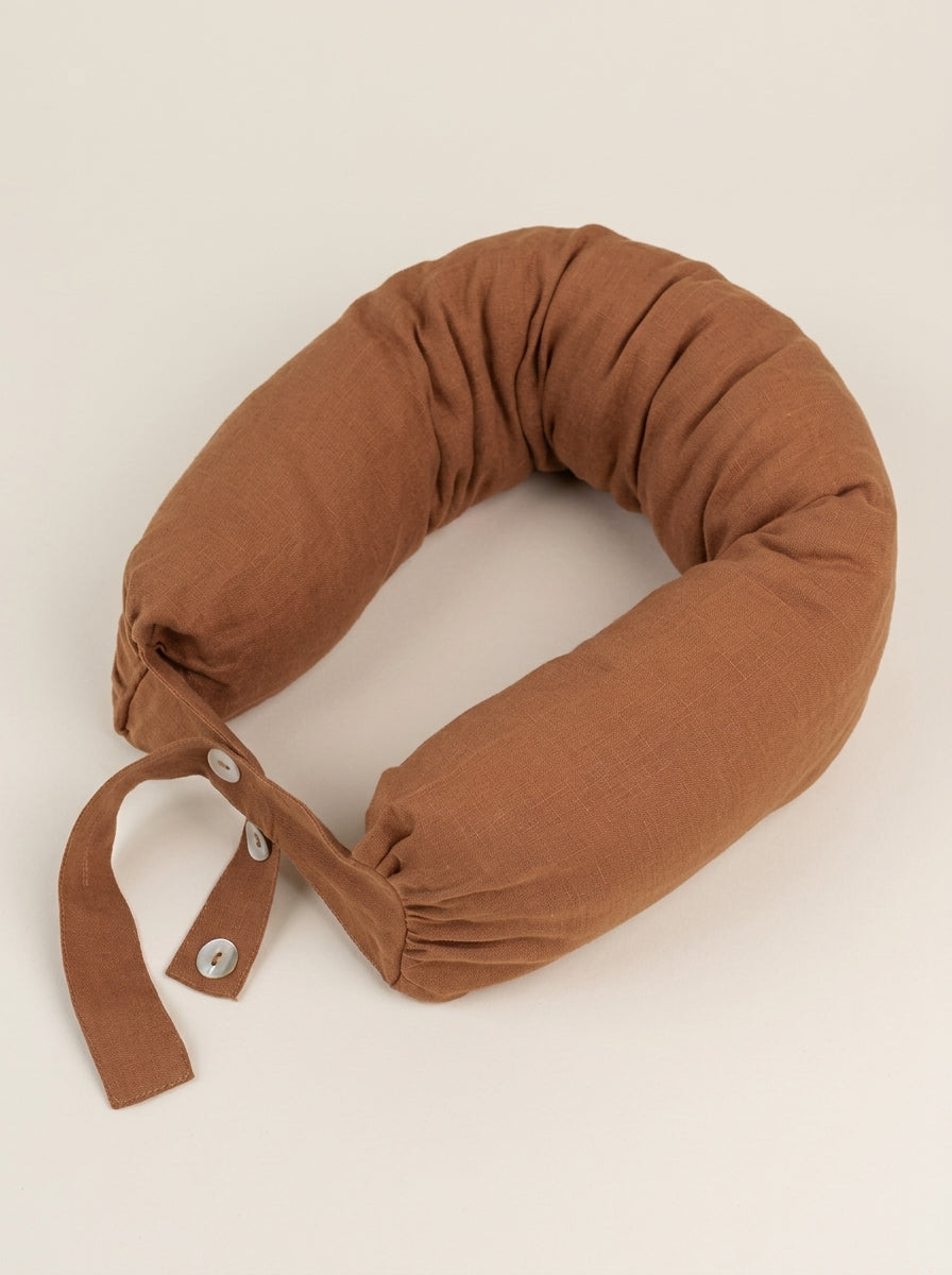Linen Adjustable Neck Support Travel Pillow DestGlow