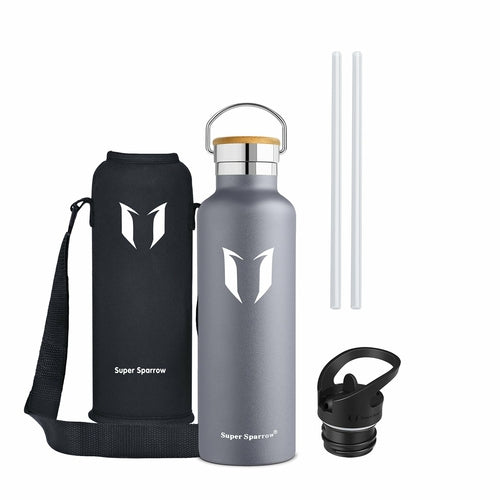 Insulated Stainless Steel Water Bottle - 25oz/750ml Extra Large Vacuum Flask