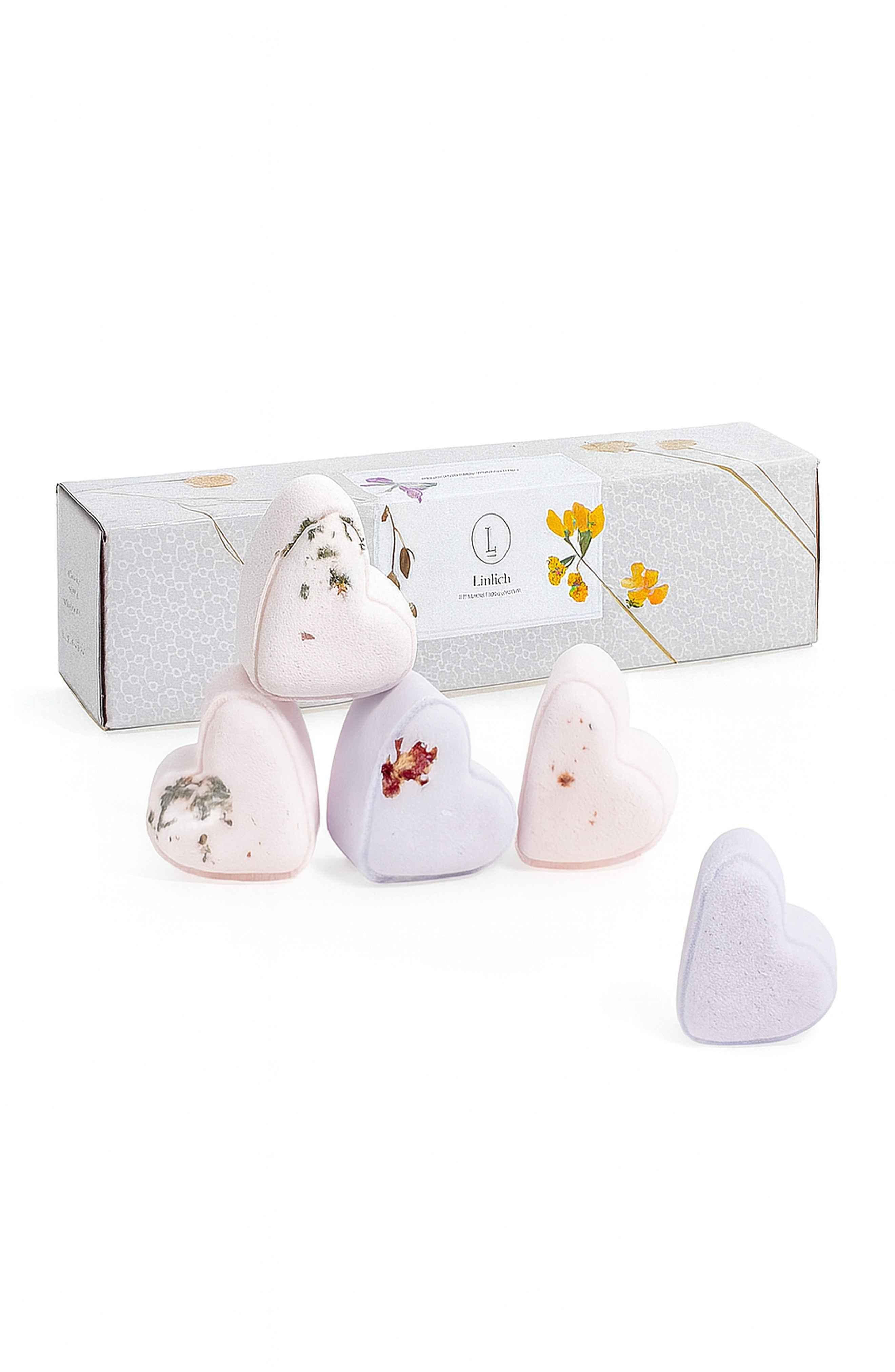 Bath Bombs - Lavender - a Set of 5 Heart Shaped Gift box - Mother&