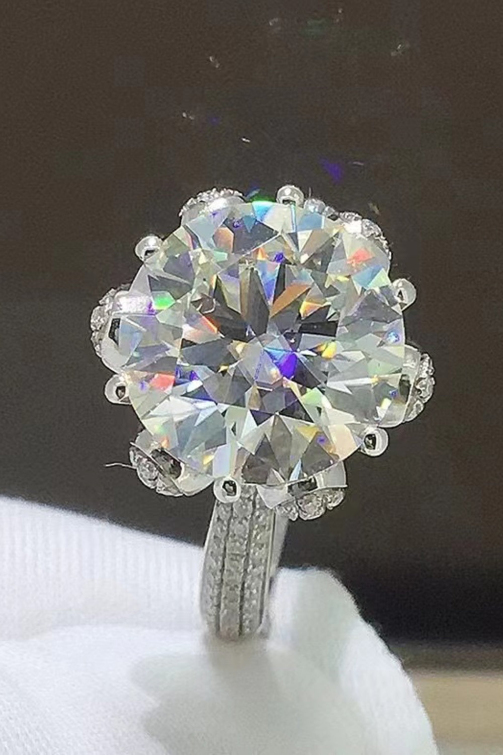 5 Carat Brilliant Round Cut Sparkala™ Floral Ring by Sparkala
