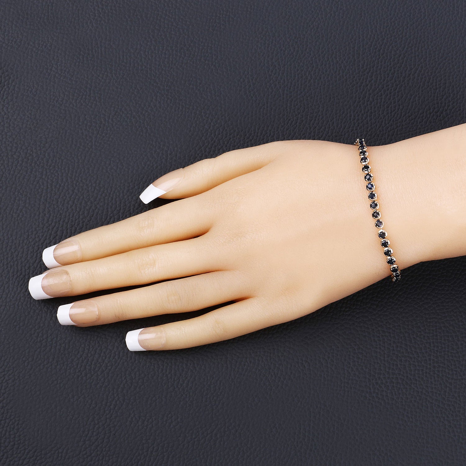 3.13 Carat Genuine Blue Sapphire 14K Yellow Gold Bracelet by Bids.com
