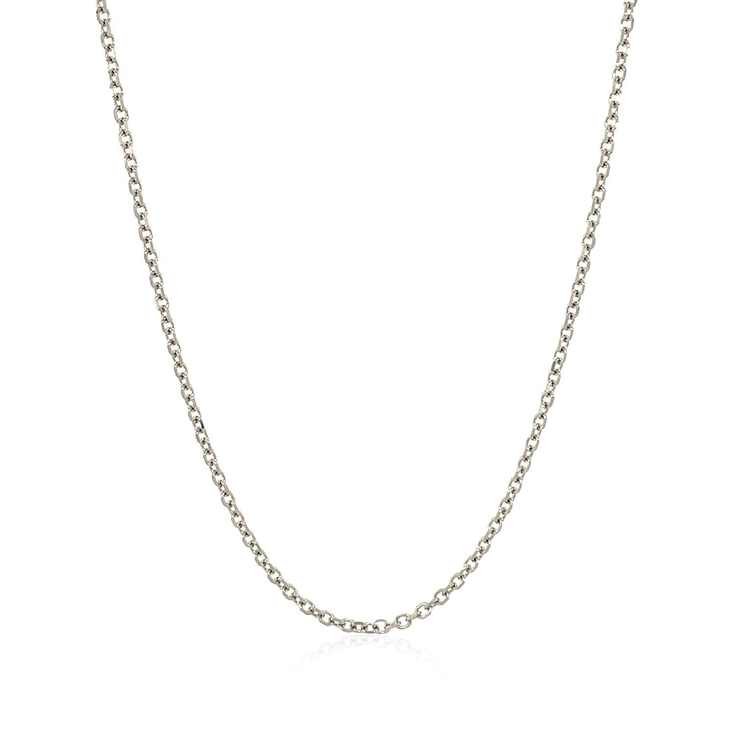 14k White Gold Diamond Cut Cable Link Chain 1.5mm by Bids.com