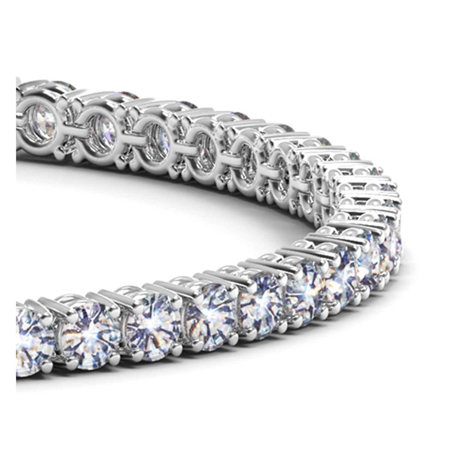 Lab Grown Round Diamond Tennis Bracelet in 14k White Gold (8 cctw F/G VS2/SI1) by Bids.com