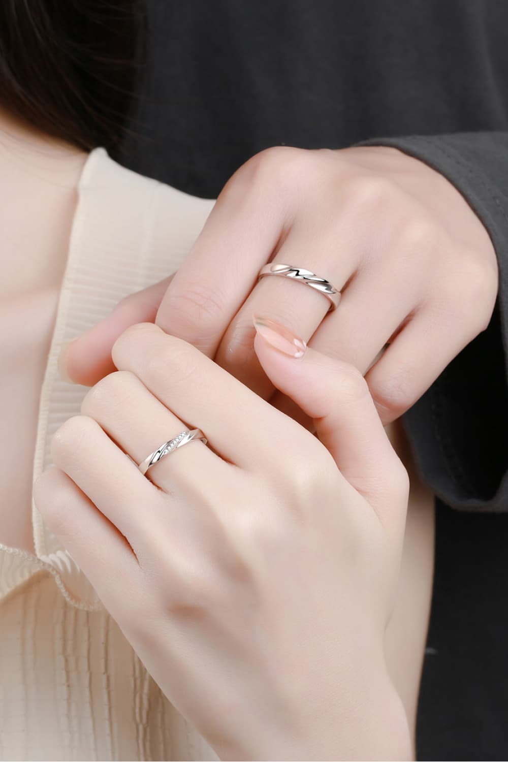 Minimalist 925 Sterling Silver Rhodium-Plated Ring by Sparkala