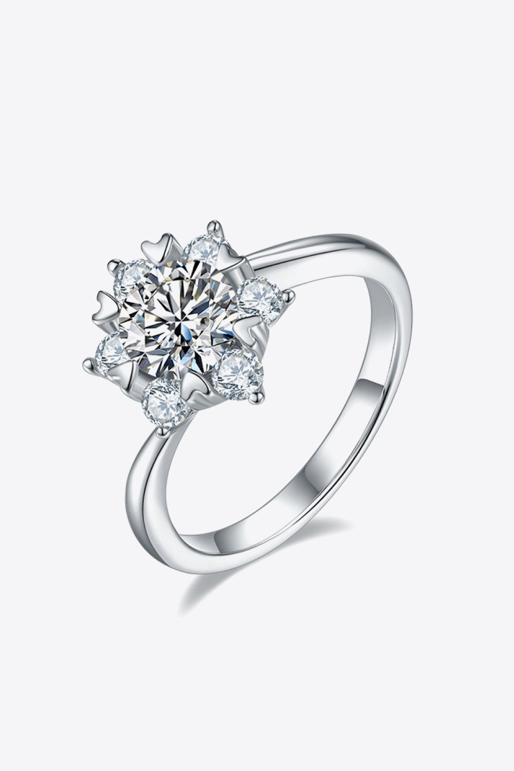 Adored 1 Carat Sparkala™ Platinum Over Pure Sterling Silver Cluster Ring by Sparkala