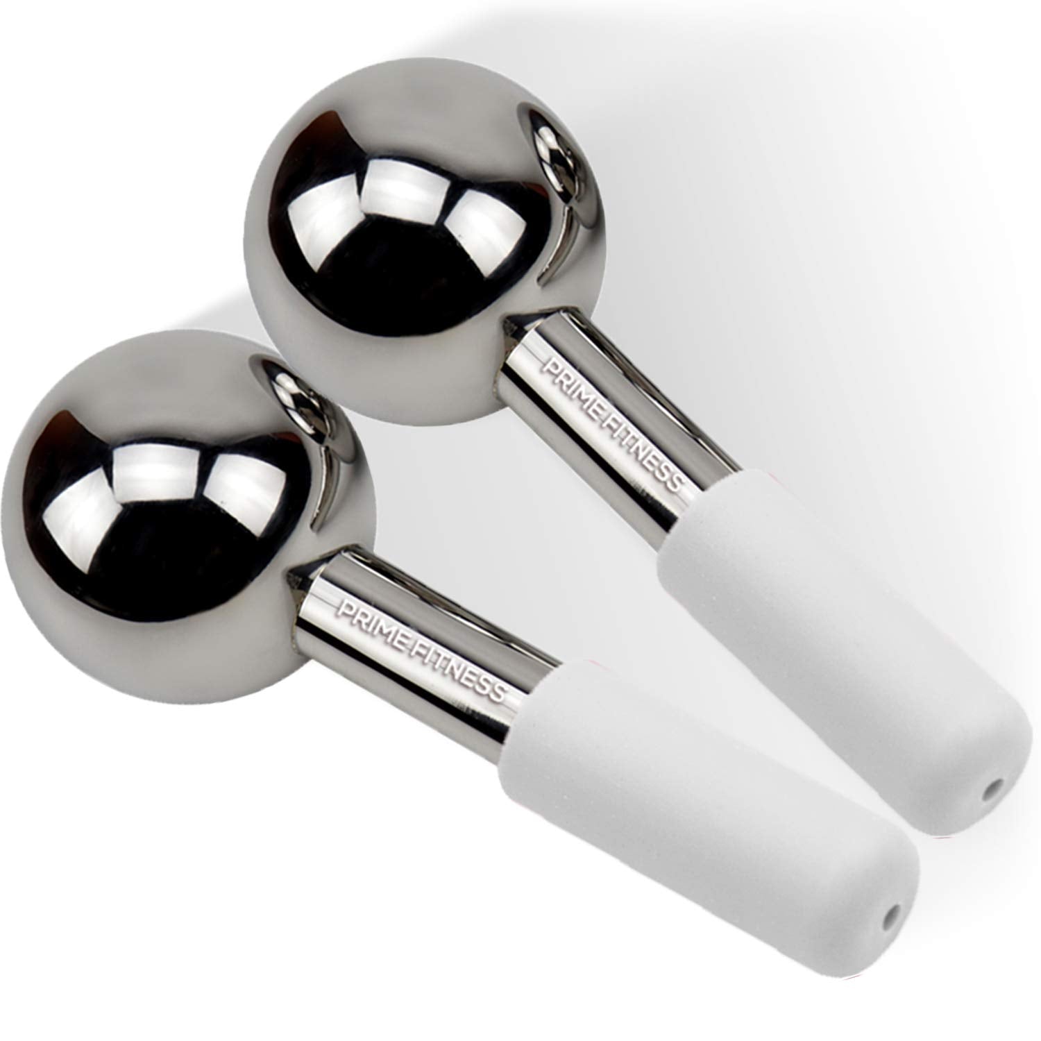 Ice Globes for Facials | Unbreakable Steel Cooling Roller | Cryo Sticks for Face | Massager for Face Neck & Eyes | Skin Care for Dark Circles, Puffiness, Wrinkles, Collagen Production (White) by Korean Skin Care