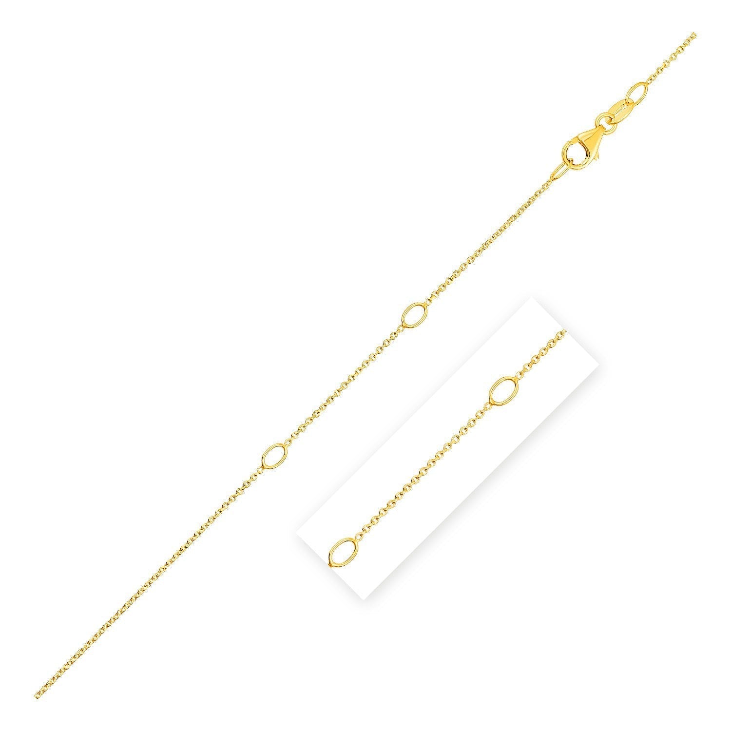 Adjustable Cable Chain in 14k Yellow Gold (1.0mm) DestGlow