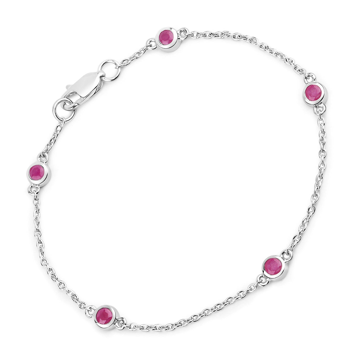 0.65 Carat Genuine Ruby .925 Sterling Silver Bracelet by Bids.com