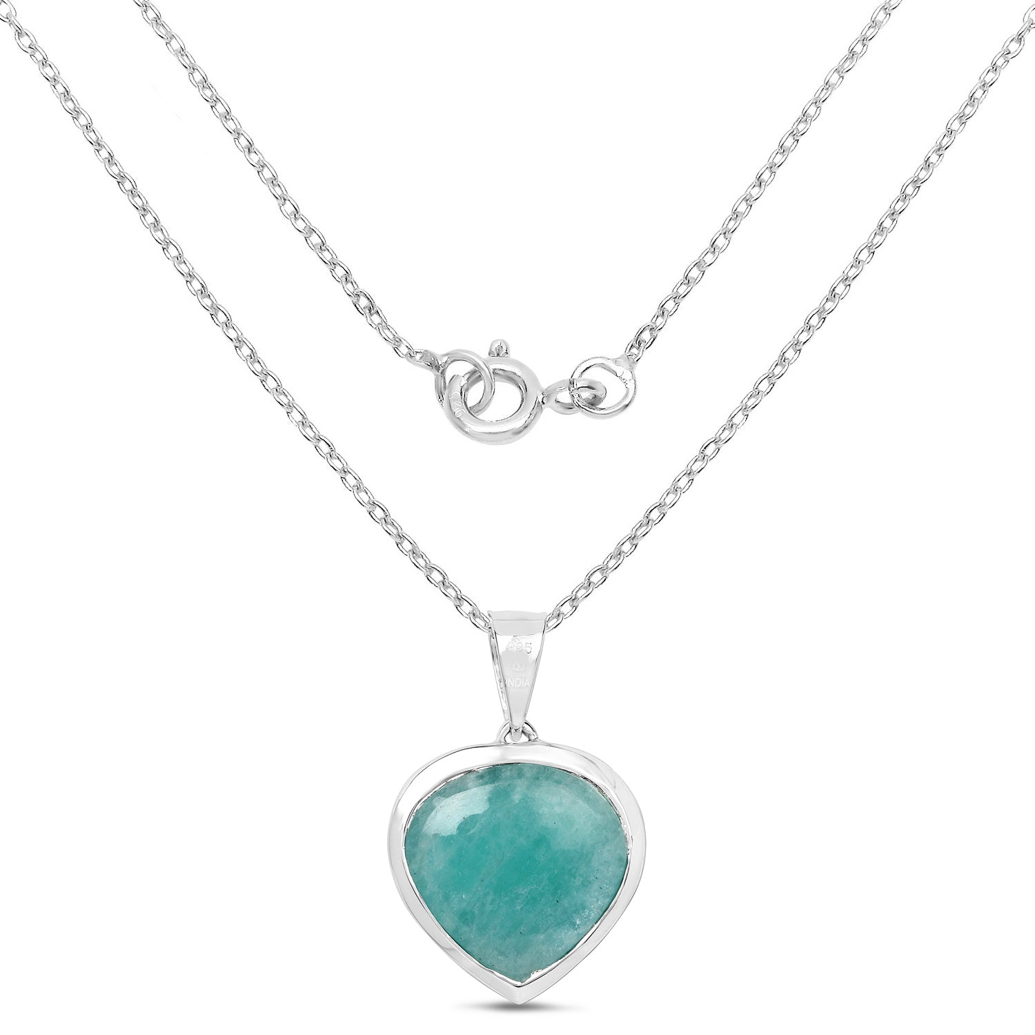 9.79 Carat Genuine Amazonite & Tanzanite .925 Sterling Silver Pendant by Bids.com
