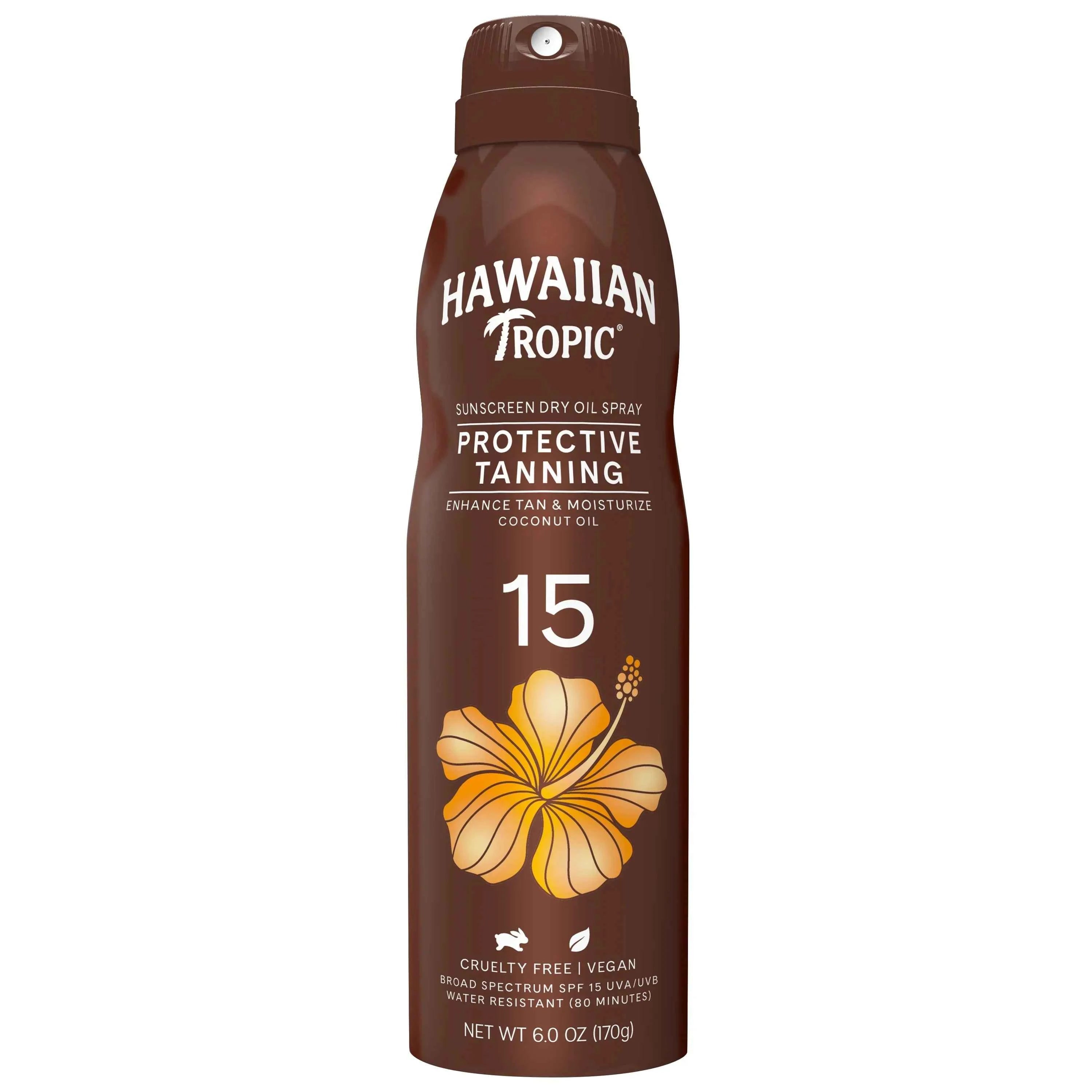 Hawaiian Tropic Dry Oil Sunscreen Spray SPF 15 6oz - New