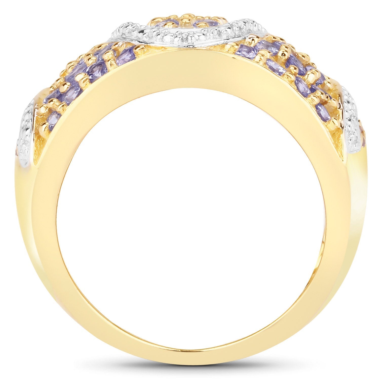 1.38 Carat Genuine Tanzanite .925 Sterling Silver Ring DestGlow