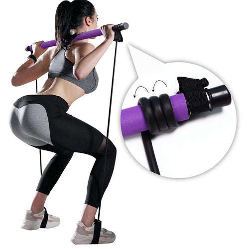 Pilates Bar Kit with Resistance Bands - Portable Home Gym Workout Equipment