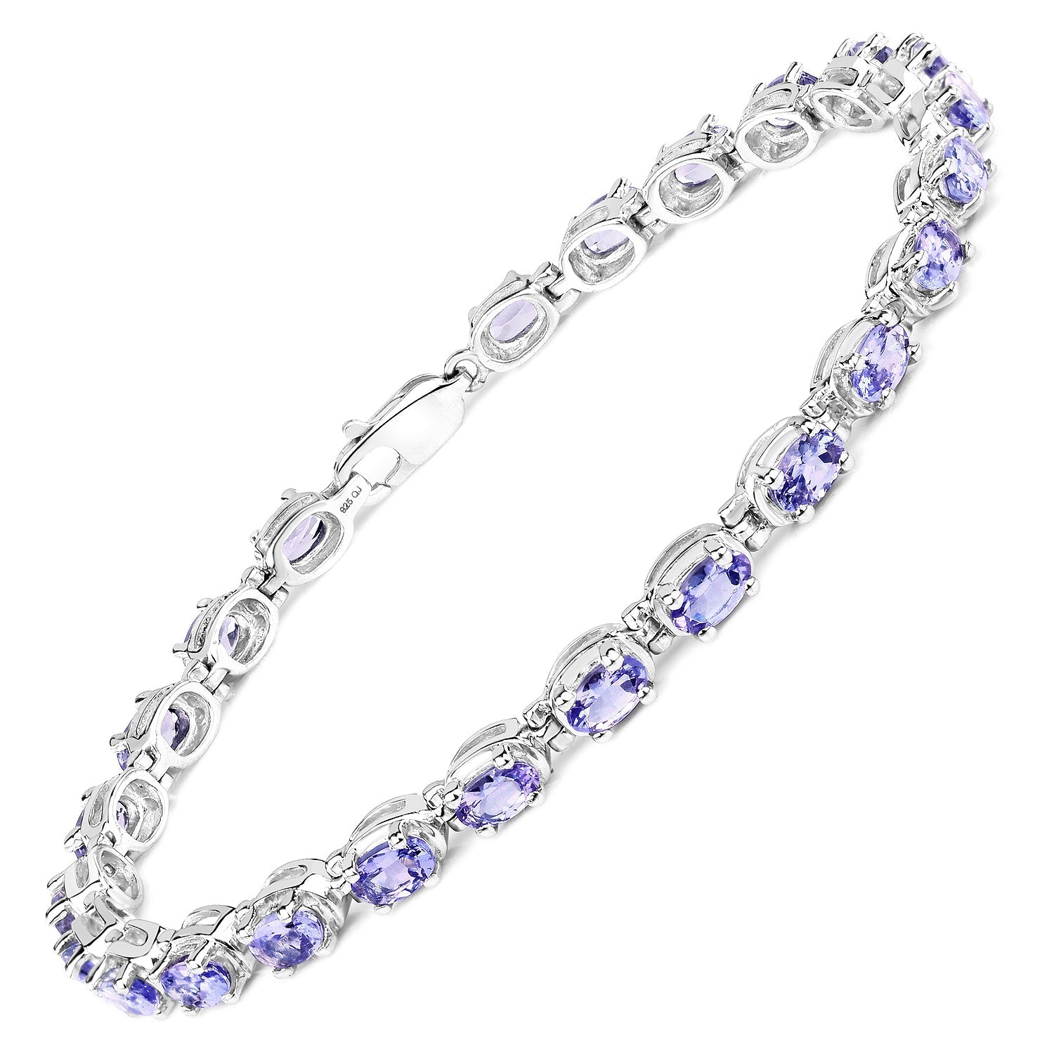 6.00 Carat Genuine Tanzanite .925 Sterling Silver Bracelet by Bids.com