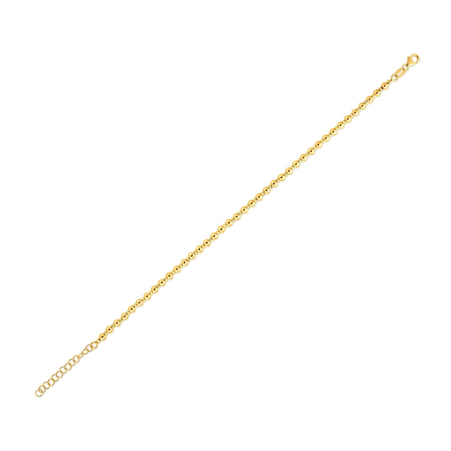 14k Yellow Gold Spaced Bead Bracelet (3.00 mm)