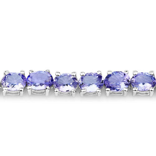 12.21 Carat Genuine Tanzanite .925 Sterling Silver Bracelet DestGlow