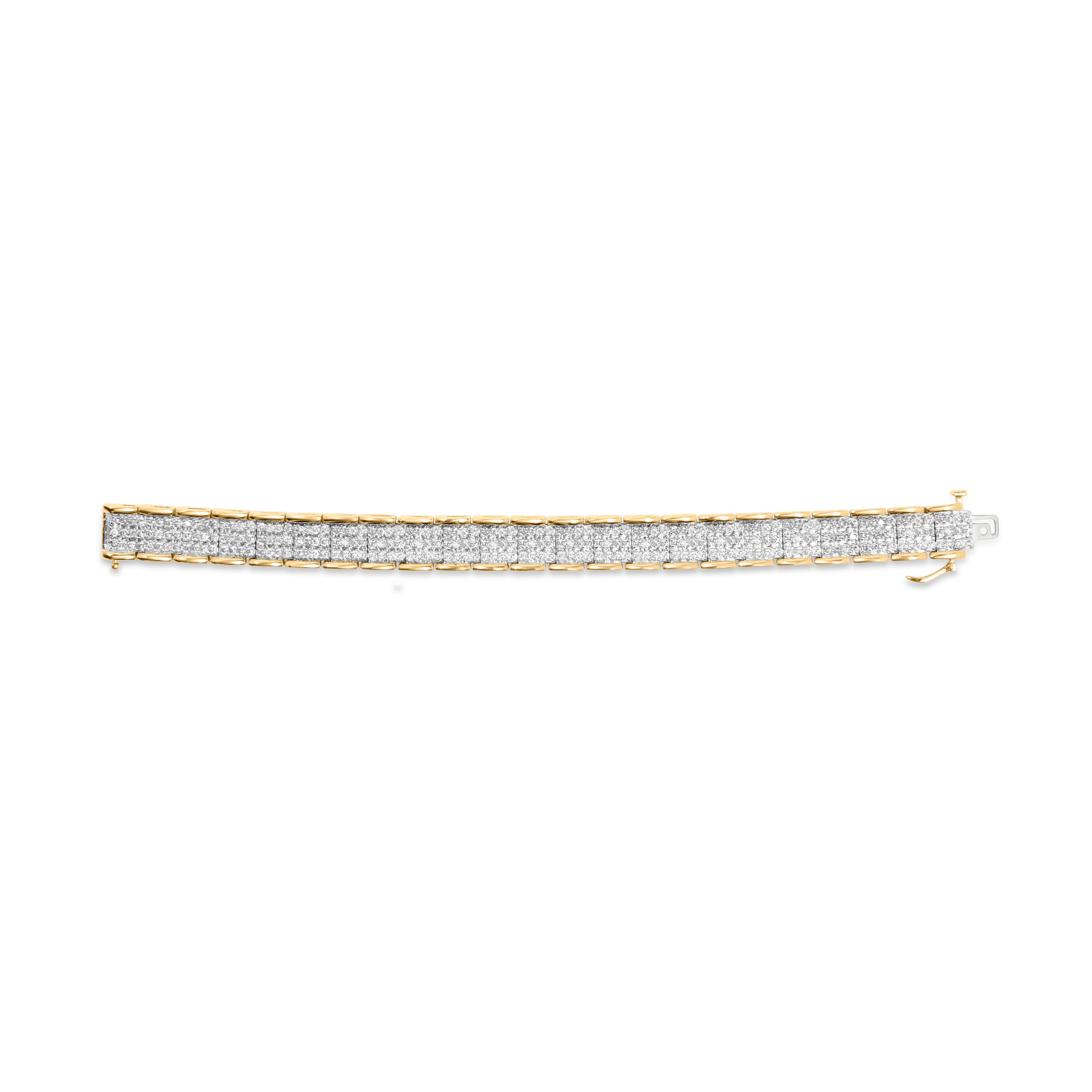10K Yellow Gold 5.00 Cttw Round-Cut Diamond Link 7" Bracelet (J-K Color, I1-I2 Clarity) by Bids.com