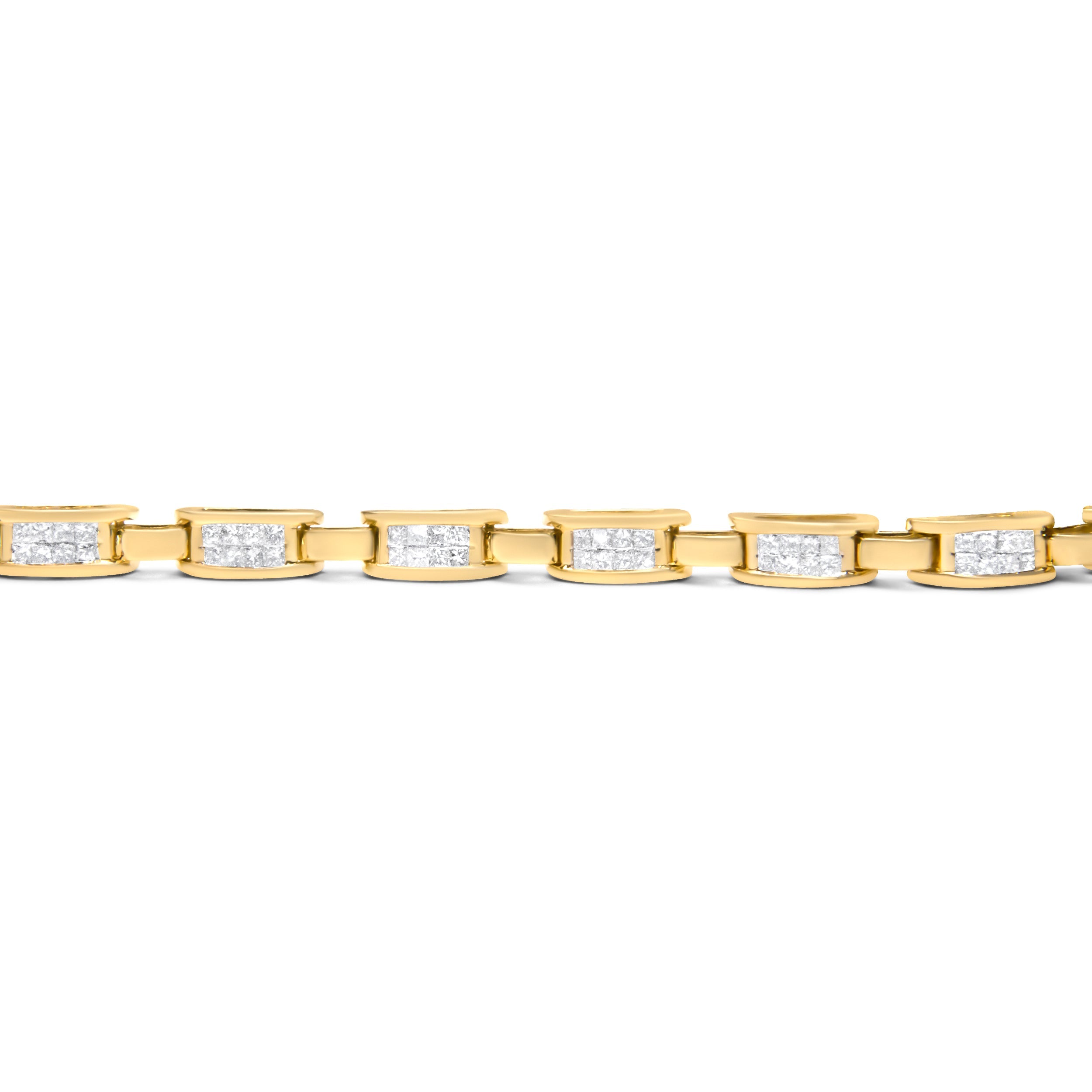 14K Yellow Gold Princess-Cut Diamond Links of Love Bracelet (2.00 cttw, H-I Color, SI2-I1 Clarity) by Bids.com