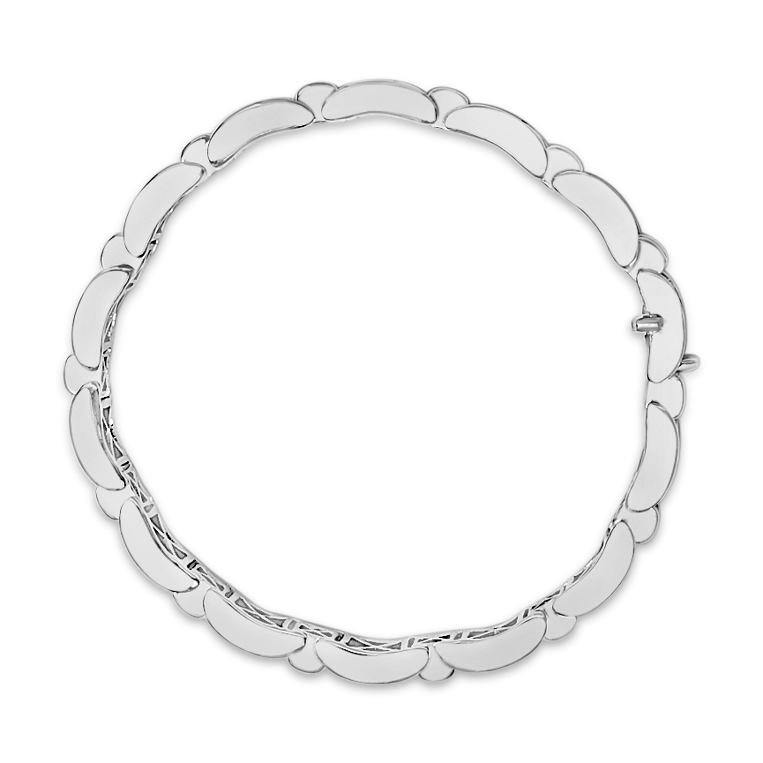 18K White Gold 5.0 Carat Princess Diamond Buckle Link Bracelet DestGlow