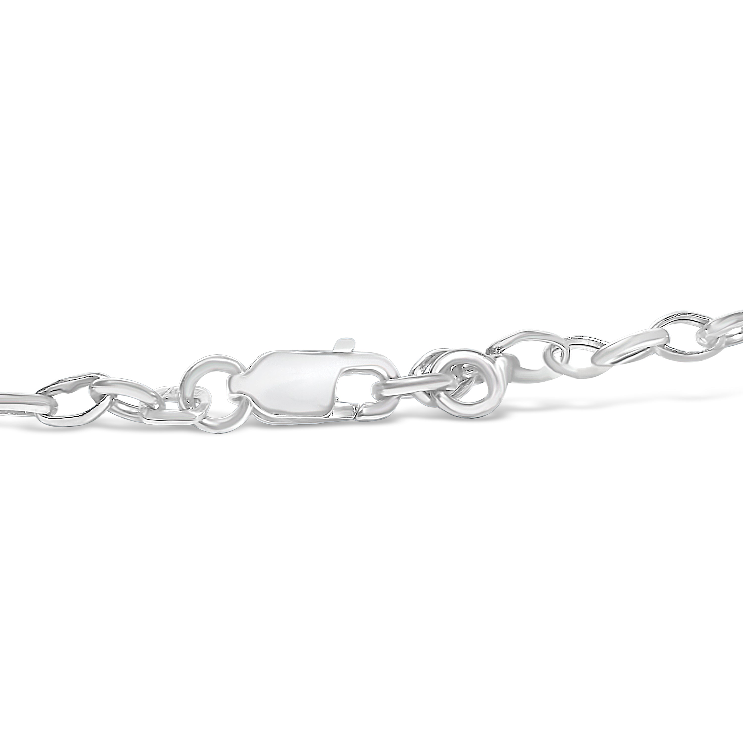 10k White Gold 1/6 Cttw Diamond "Love" Charm Cable Chain Bracelet (H-I Color, I1-I2 Clarity) - 7" by Bids.com