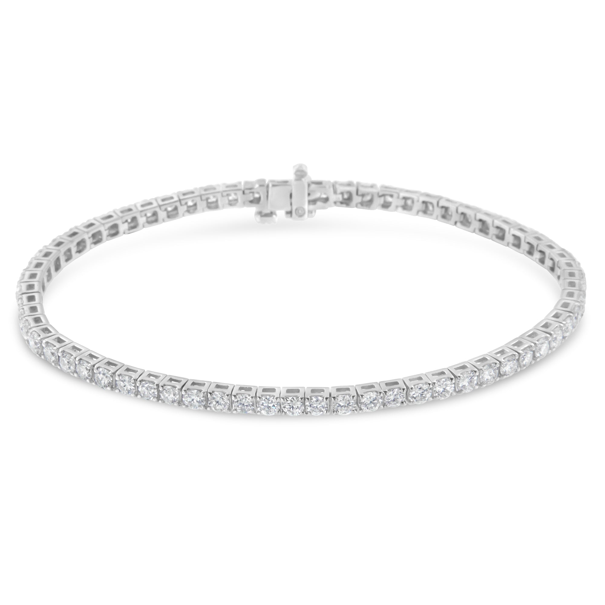 IGI Certified 5.0 Cttw Cut Diamond 14K White Gold Classic 7†Tennis Bracelet (H-I Color, I1-I2 Clarity)