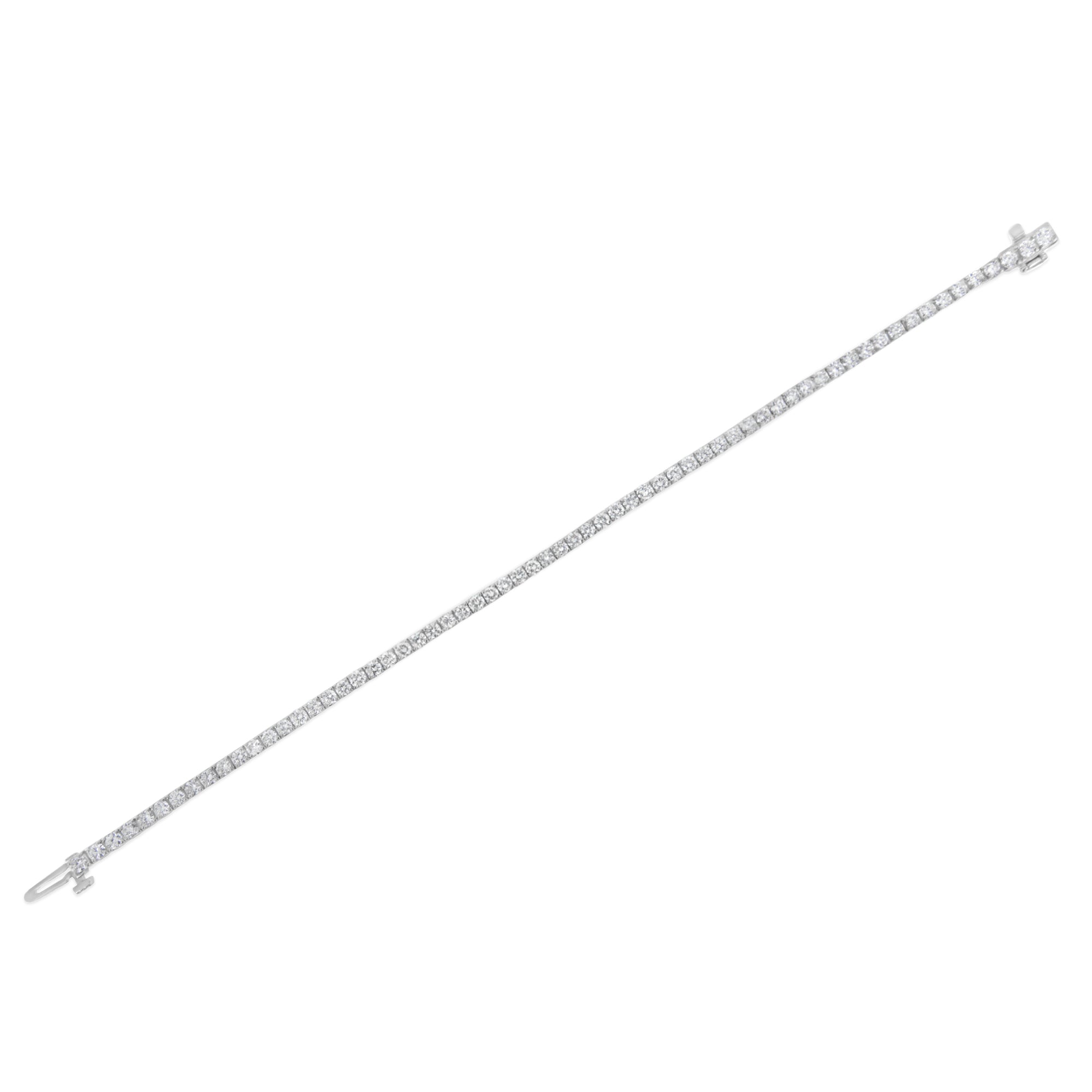 IGI Certified 5.0 Cttw Cut Diamond 14K White Gold Classic 7†Tennis Bracelet (H-I Color, I1-I2 Clarity)