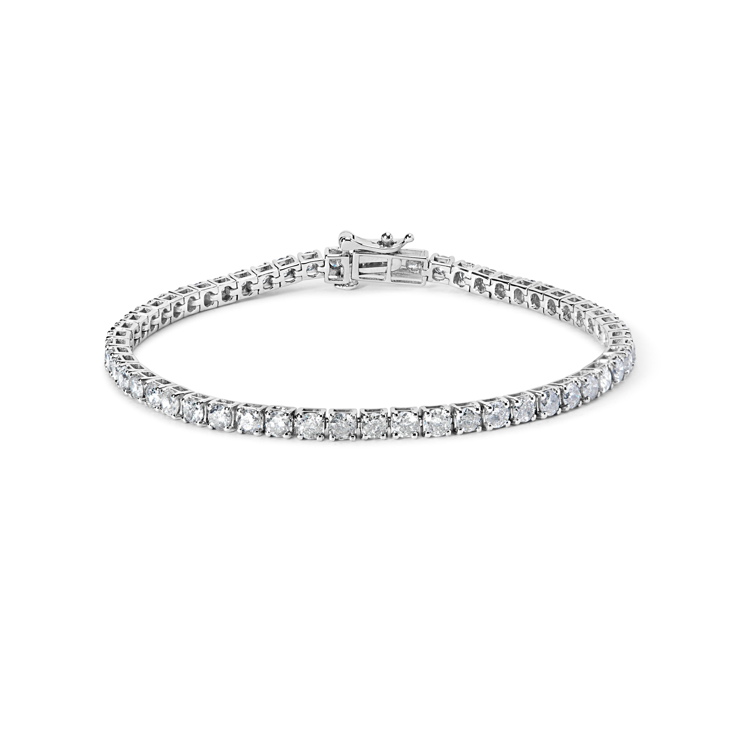 10K White Gold 5.00 Cttw Natural Diamond Tennis Bracelet DestGlow