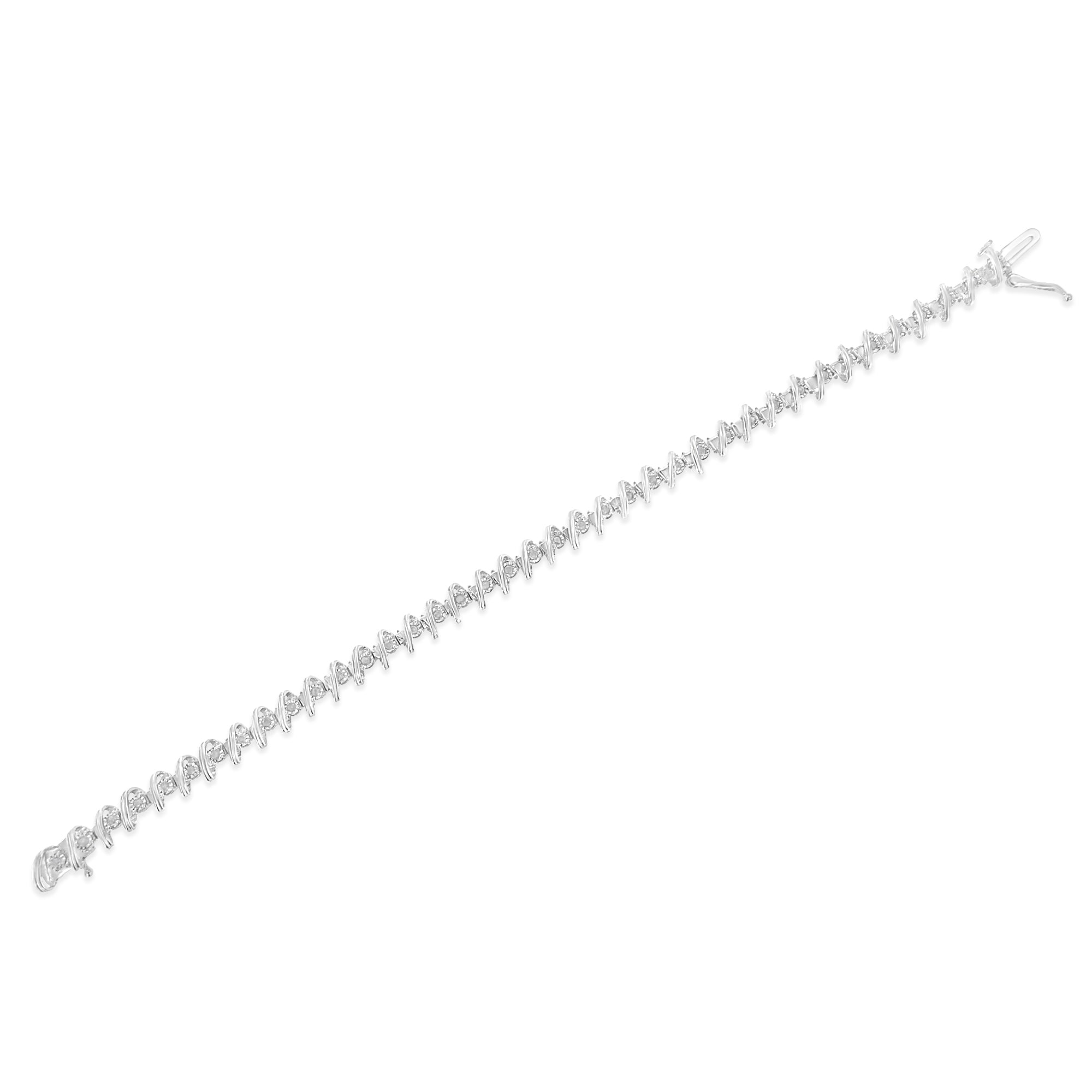 .925 Sterling Silver 1/2 Cttw Diamond Miracle-Set 7" Tennis Bracelet (I-J Color, I3 Clarity) by Bids.com