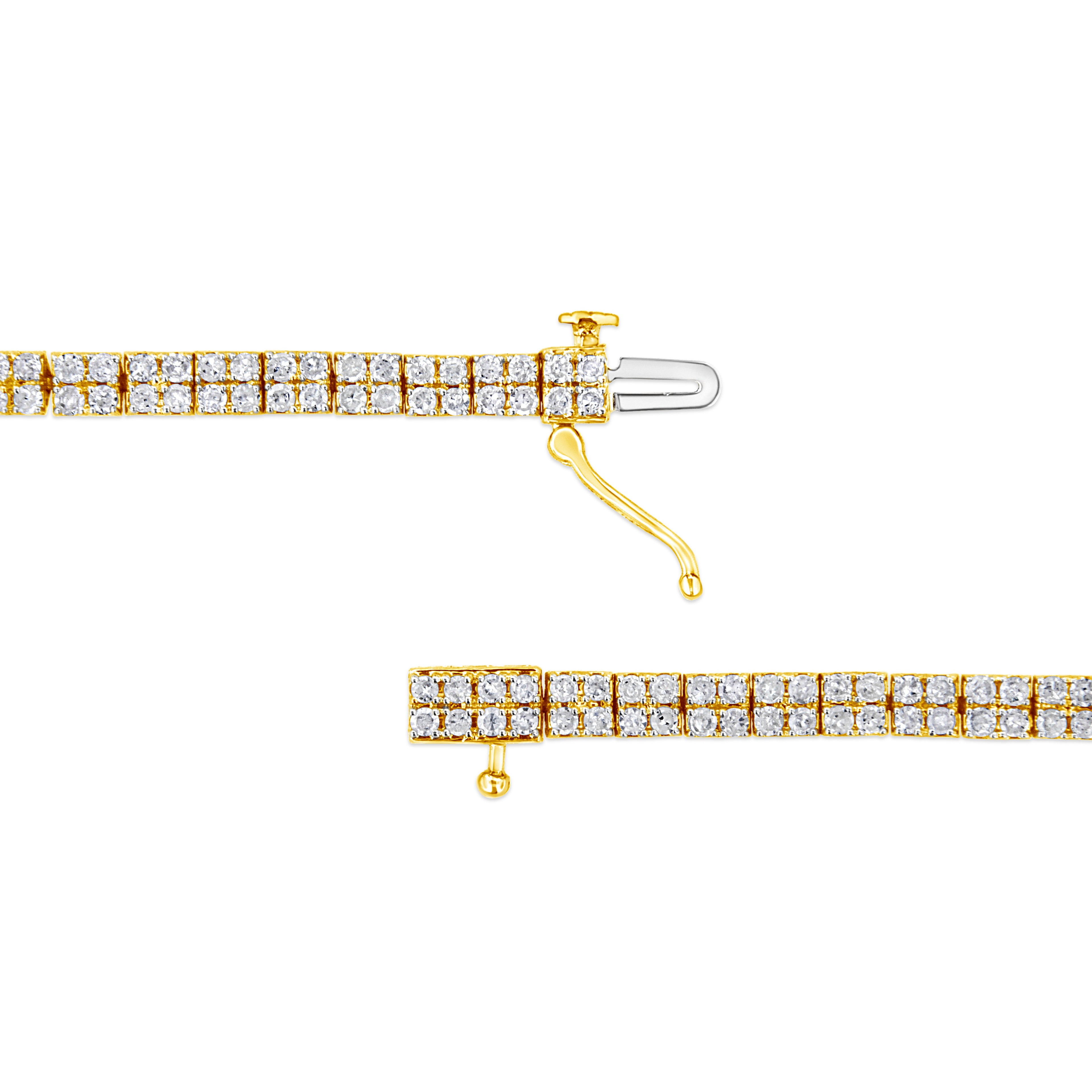 14K Yellow Gold Plated .925 Sterling Silver 3.0 Cttw Diamond Link Bracelet (K-L Color, I2-I3 Clarity) - 7.25" by Bids.com