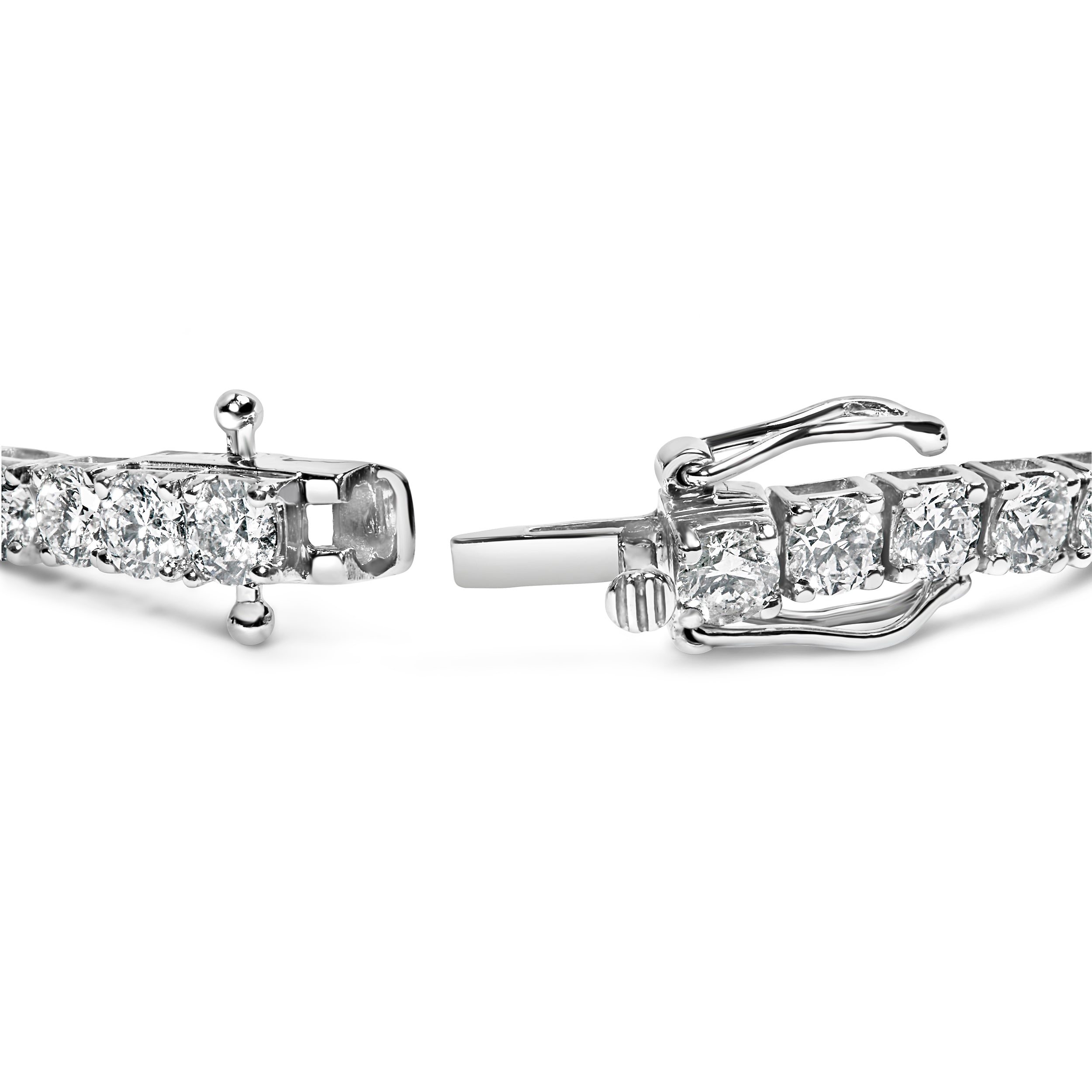 14K White Gold 5.00 Cttw Prong Set Lab Grown Round Diamond Classic Tennis Bracelet (F-G Color, VS2-SI1 Clarity) - 7.25" DestGlow