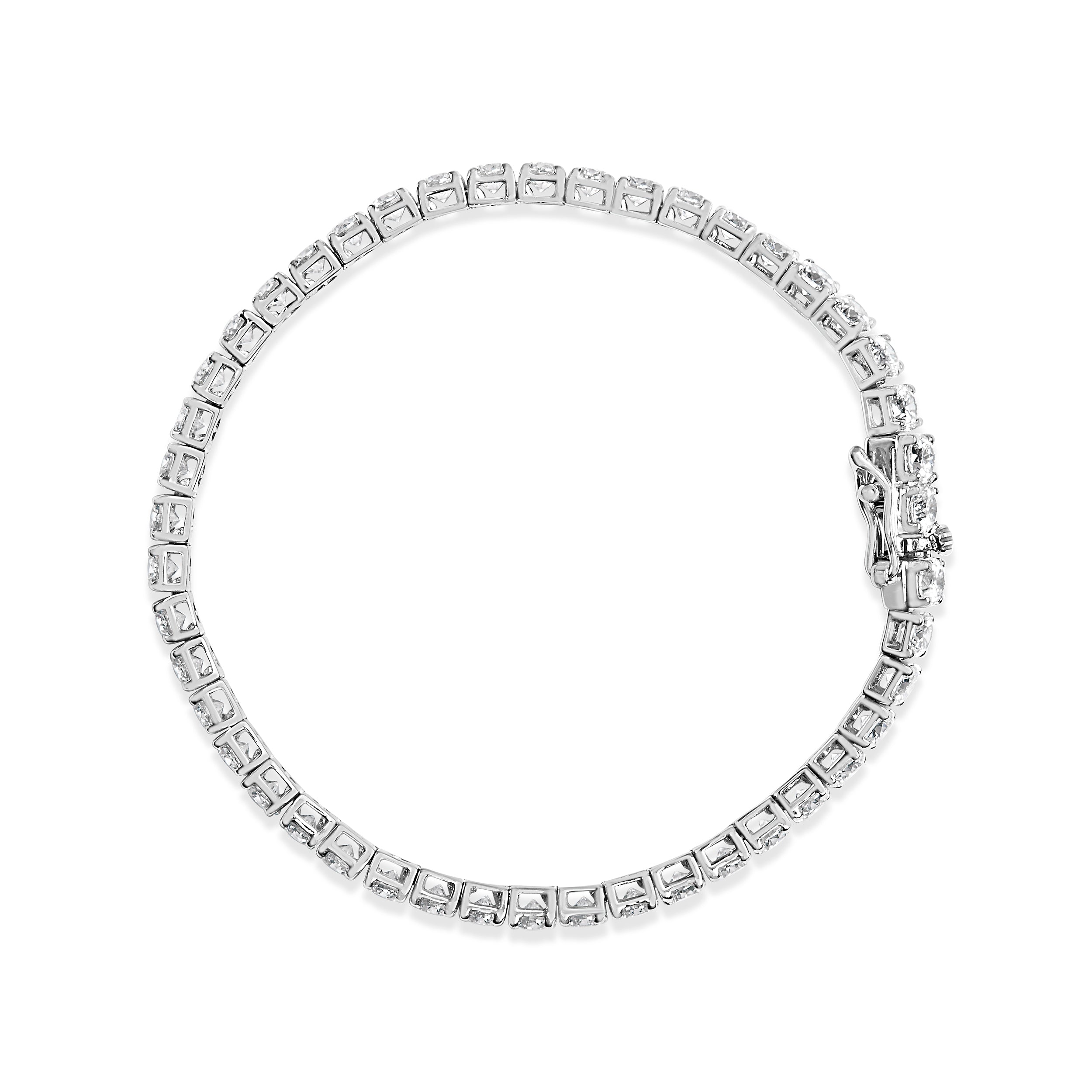 14K White Gold 5.00 Cttw Prong Set Lab Grown Round Diamond Classic Tennis Bracelet (F-G Color, VS2-SI1 Clarity) - 7.25" DestGlow