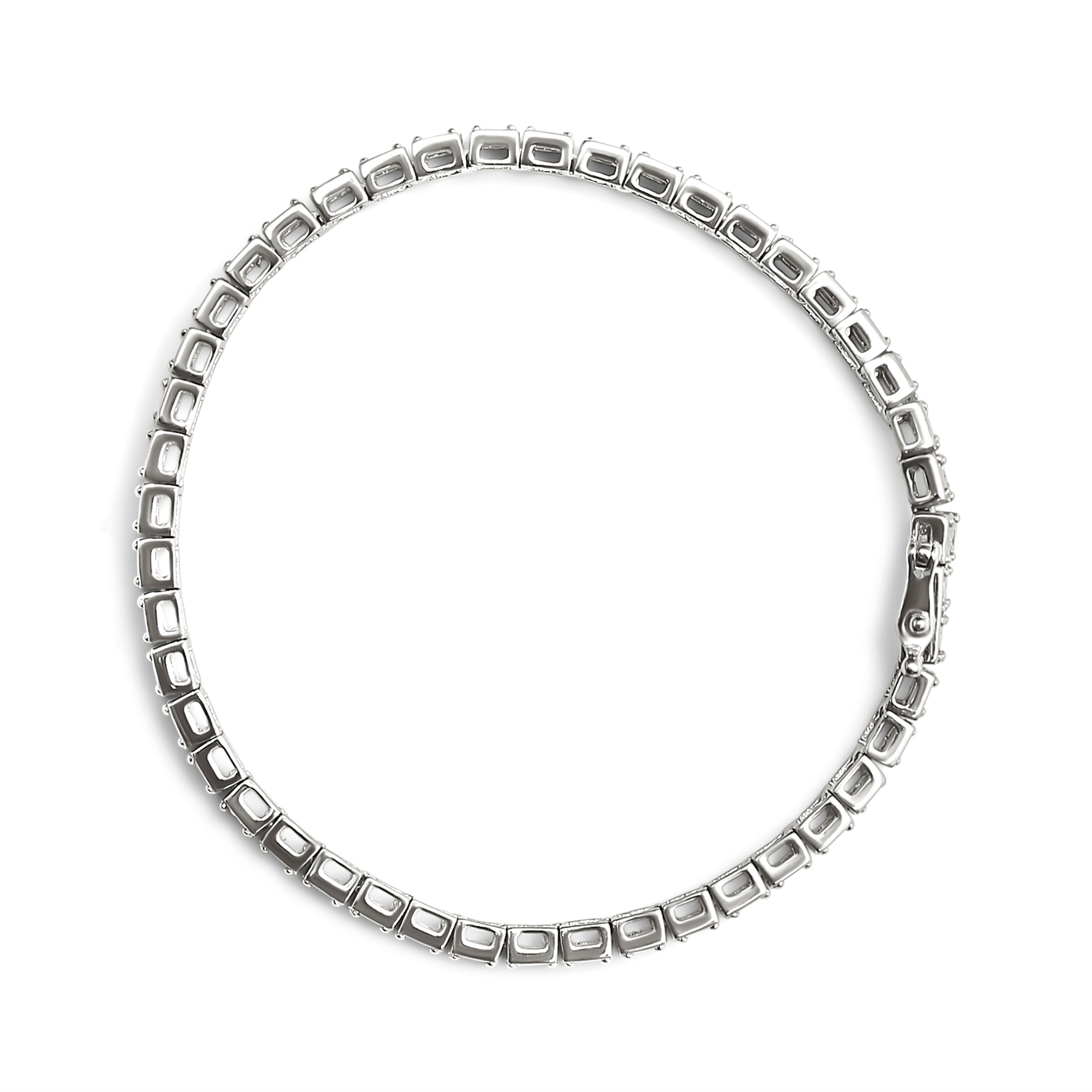 .925 Sterling Silver 1/10 Cttw Diamond 7.25" Link Bracelet (I-J Color, I2-I3 Clarity) DestGlow