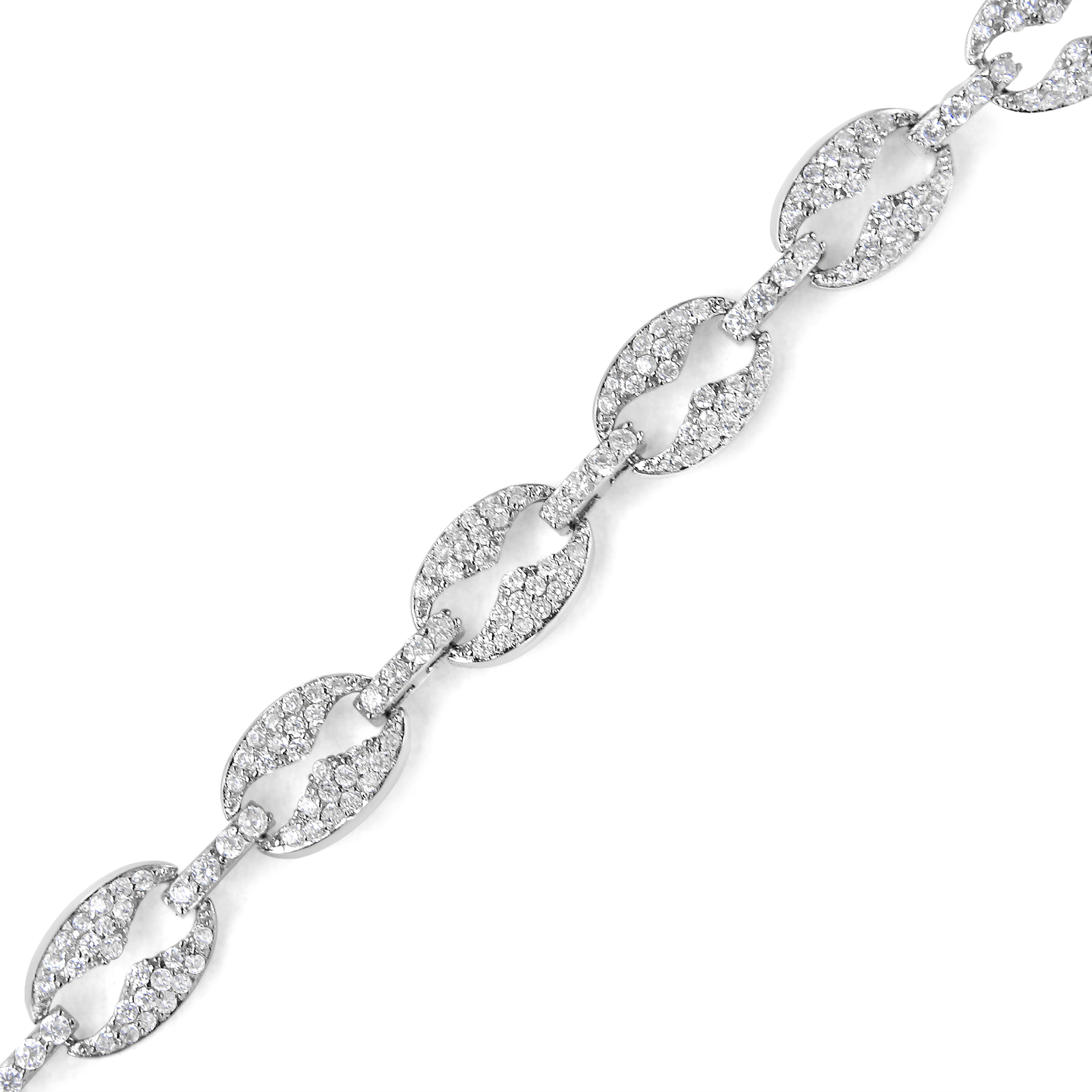 14K White Gold 1 1/2 Cttw Round Diamond Set Link Bracelet (I-J Color, I1-I2 Clarity) - 7" by Bids.com