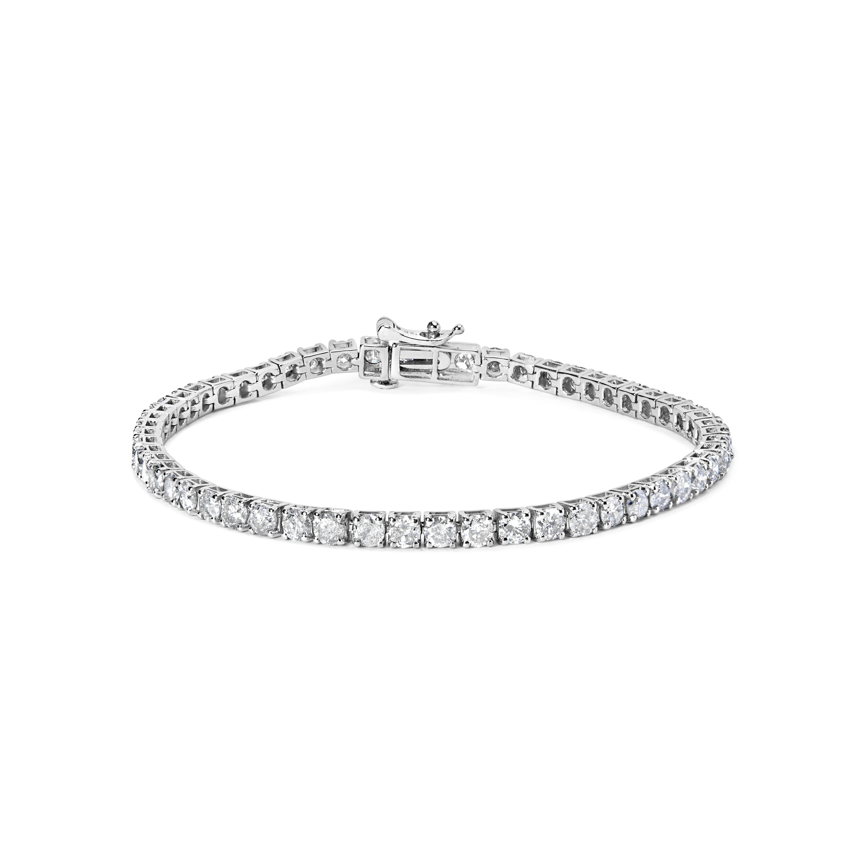 10K White Gold 6.00 Cttw Classic Natural Diamond Tennis Bracelet DestGlow