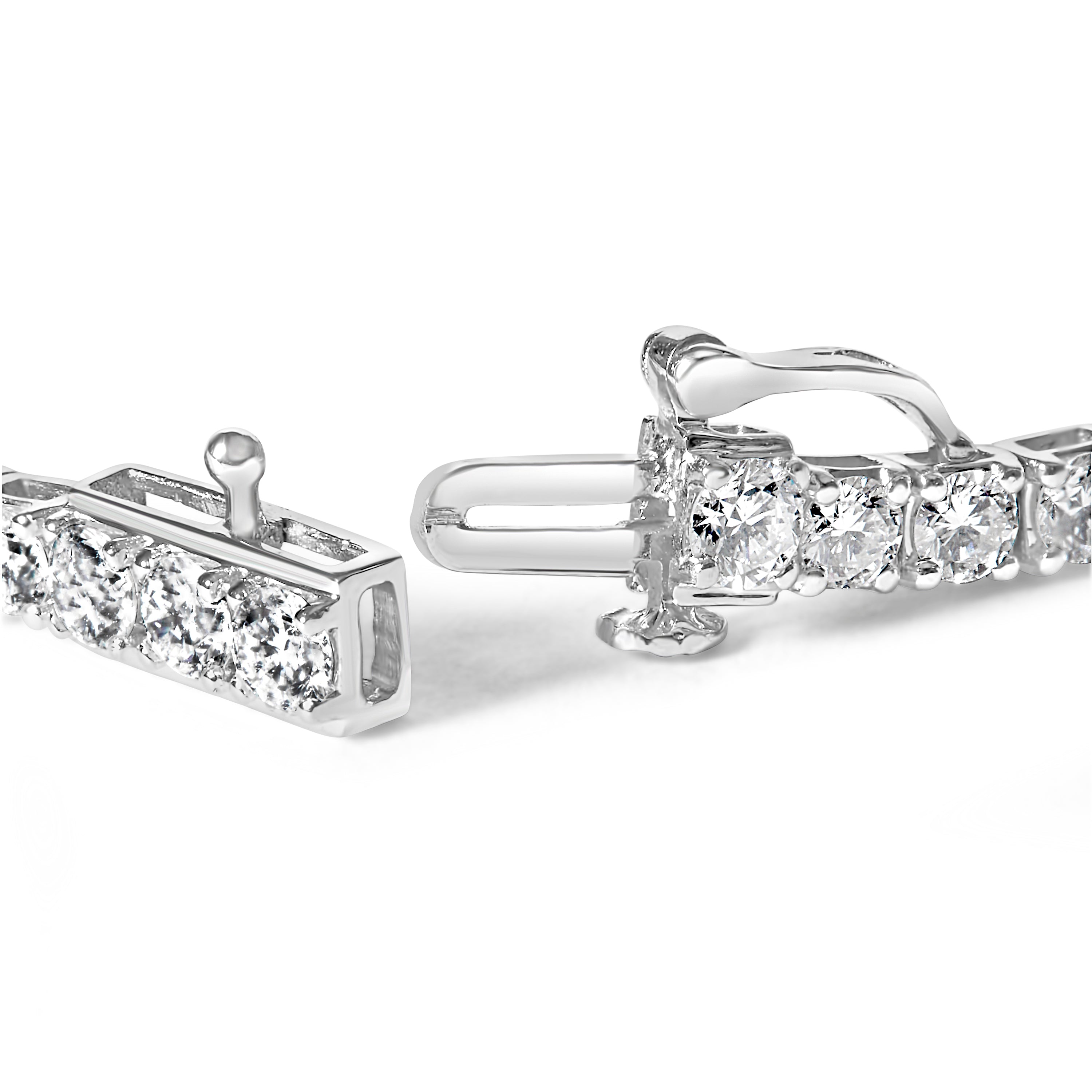 10K White Gold 6.00 Cttw Classic Natural Diamond Tennis Bracelet DestGlow
