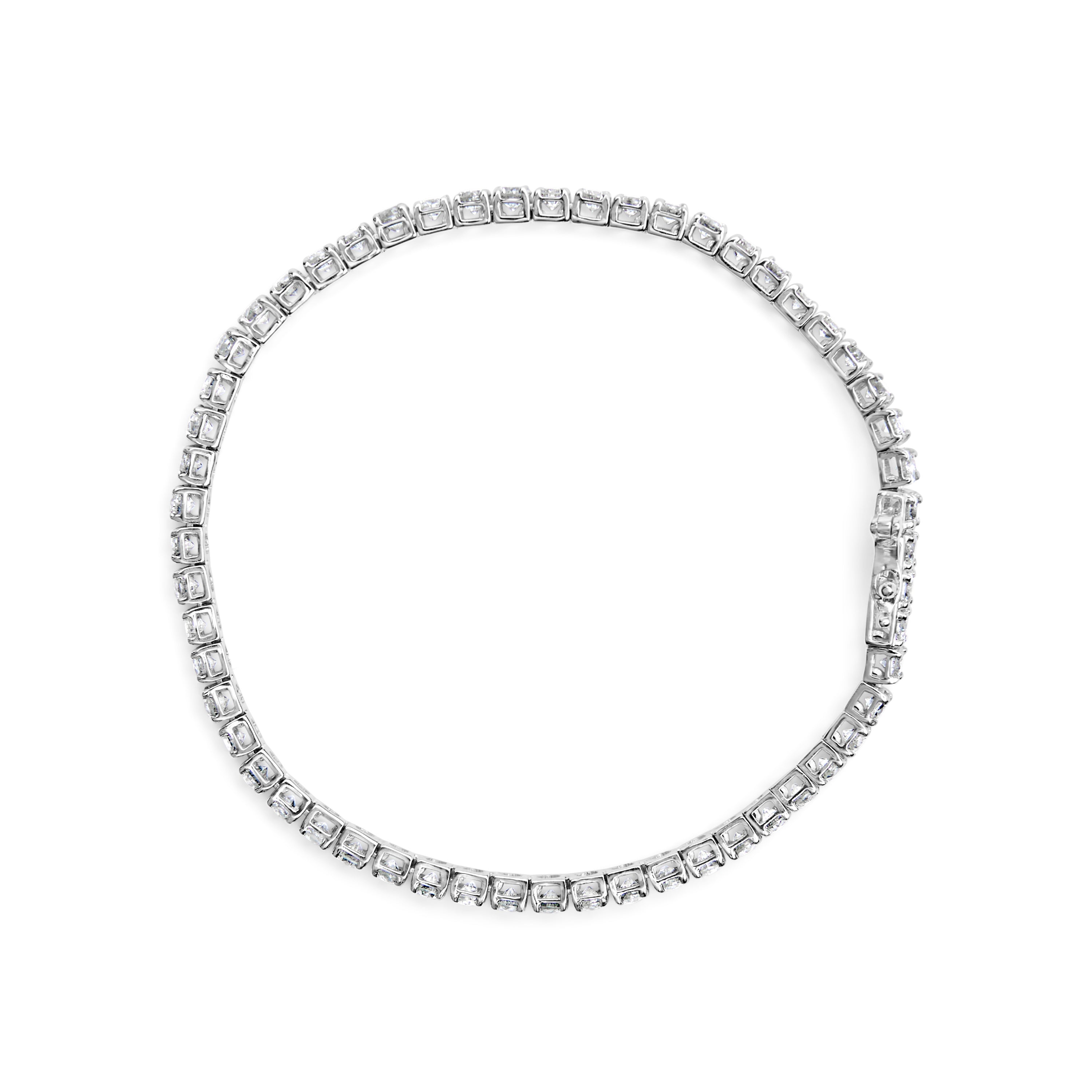 10K White Gold 6.00 Cttw Classic Natural Diamond Tennis Bracelet DestGlow