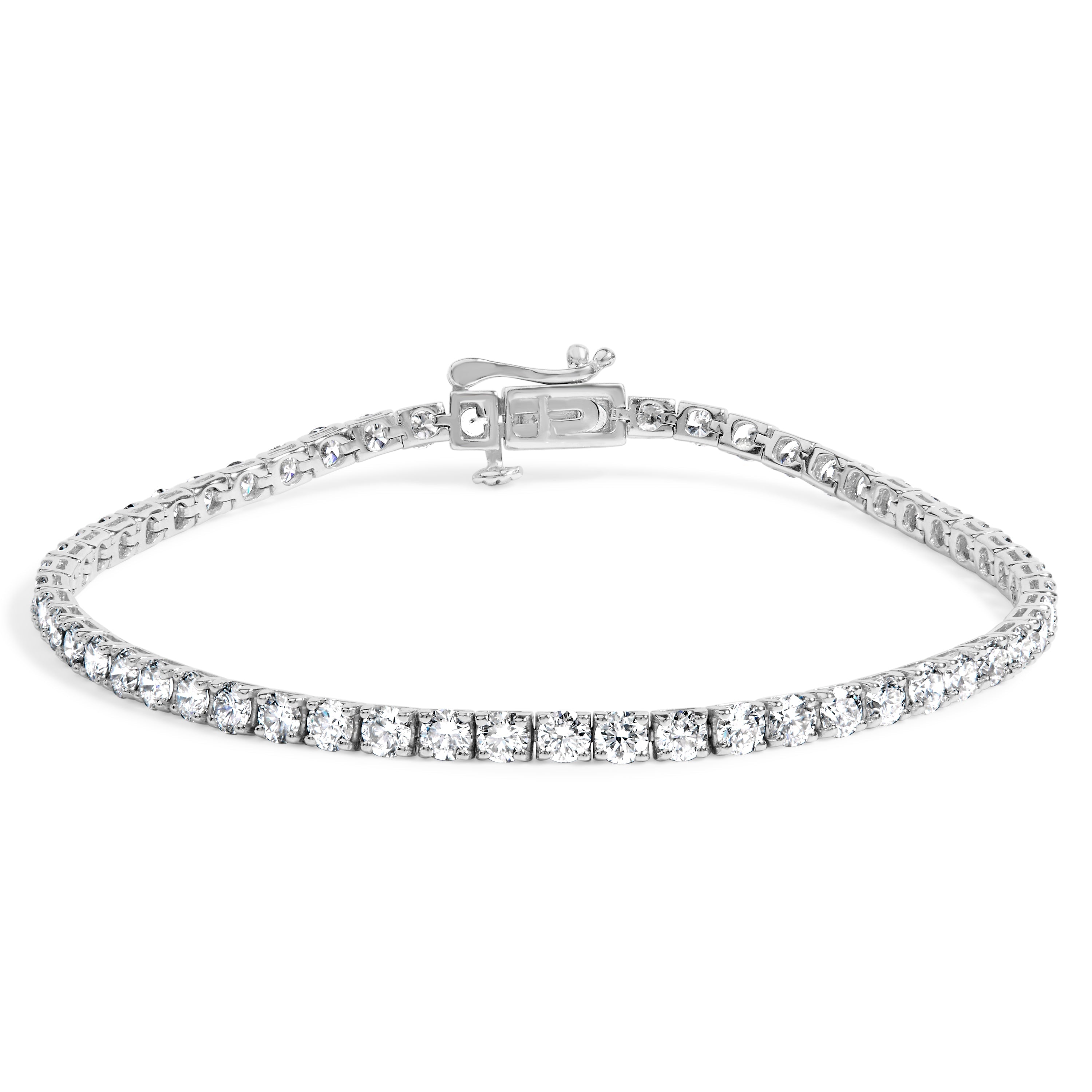 14K White Gold 5.0 Cttw Lab Grown Diamond Tennis Bracelet (F-G Color, VS1-VS2 Clarity) - 7.25" Inches by Bids.com