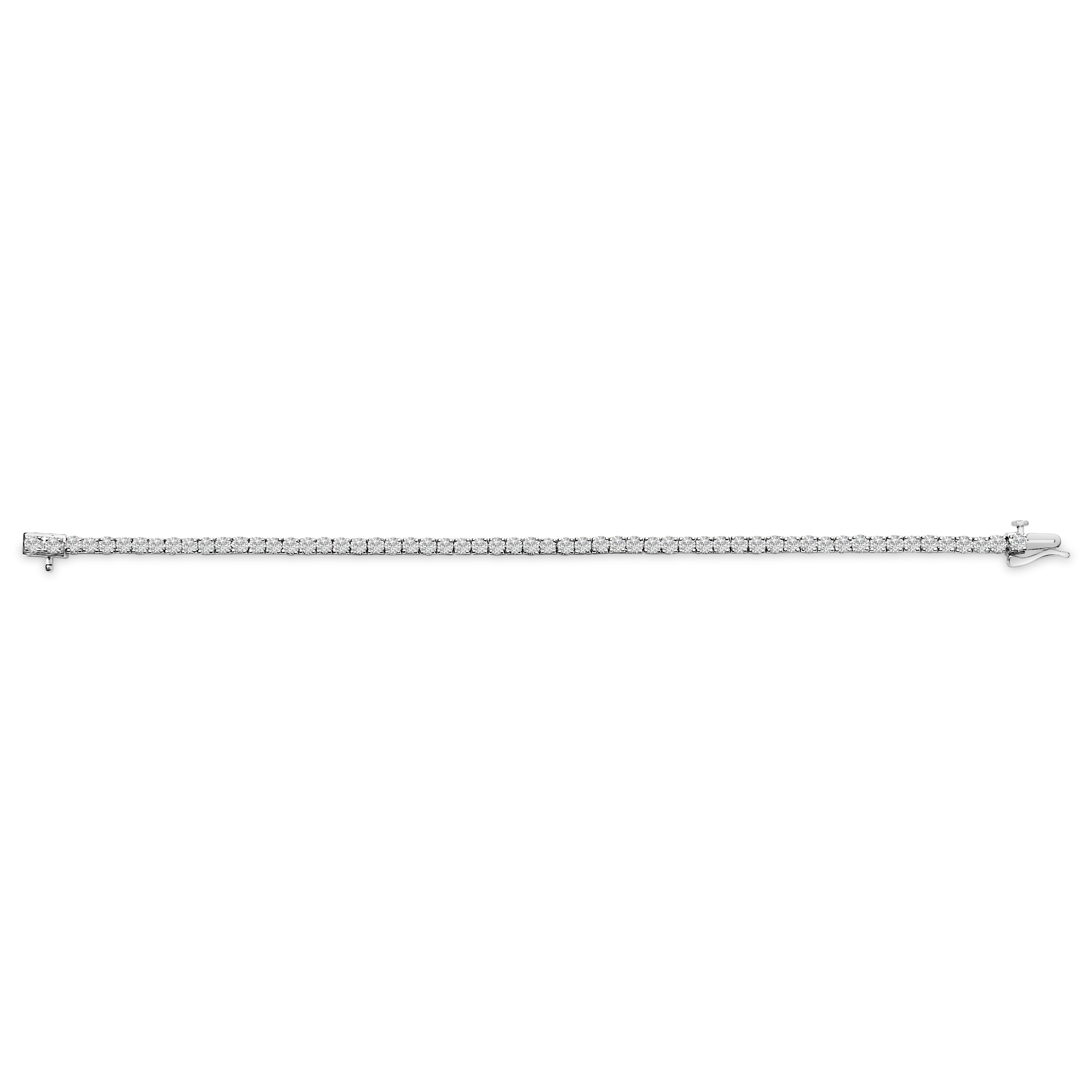 14K White Gold 6.00 Cttw Lab Grown Diamond Classic Tennis Bracelet - 7.25" DestGlow
