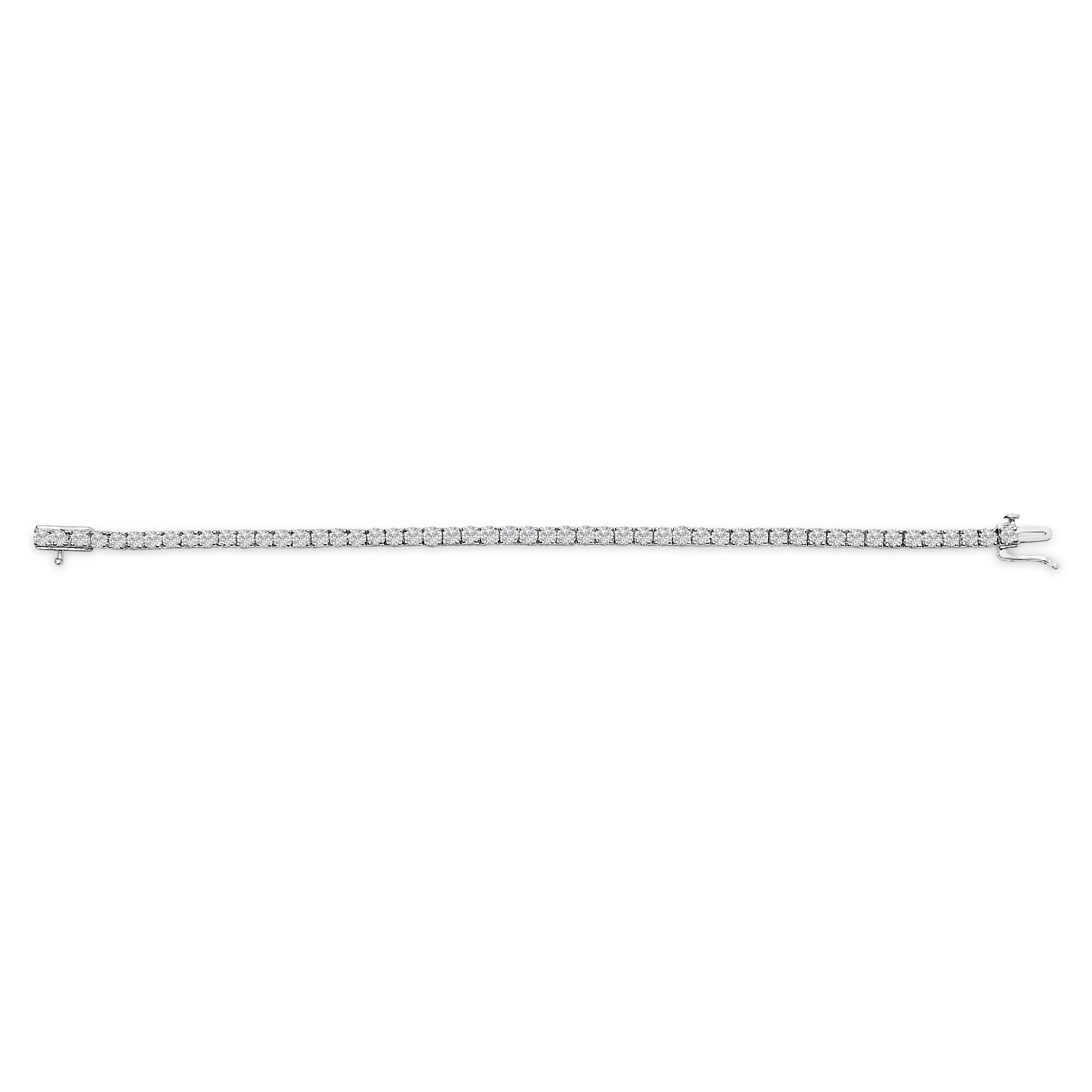 14K White Gold 7.0 cttw 4-Prong Set Lab Grown Diamond 7" Tennis Bracelet by Bids.com