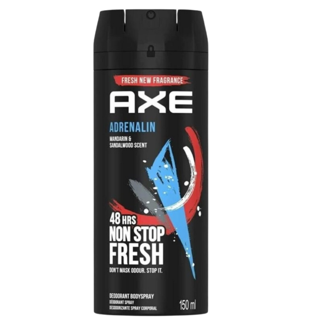 Axe Adrenalin Deodorant Body Spray for Men (150 ml / 5.07 oz) DestGlow