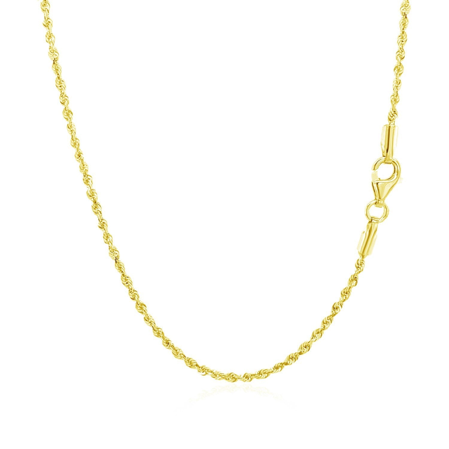 10k Yellow Gold Solid Diamond Cut Rope Chain 1.5mm by Bids.com