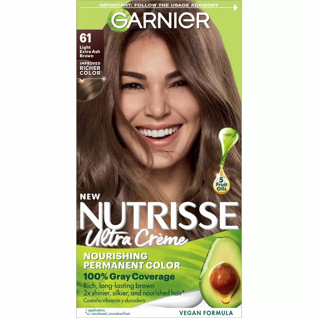 Garnier Nutrisse Ultra Crème 61 Light Extra Ash Brown (Kit) DestGlow