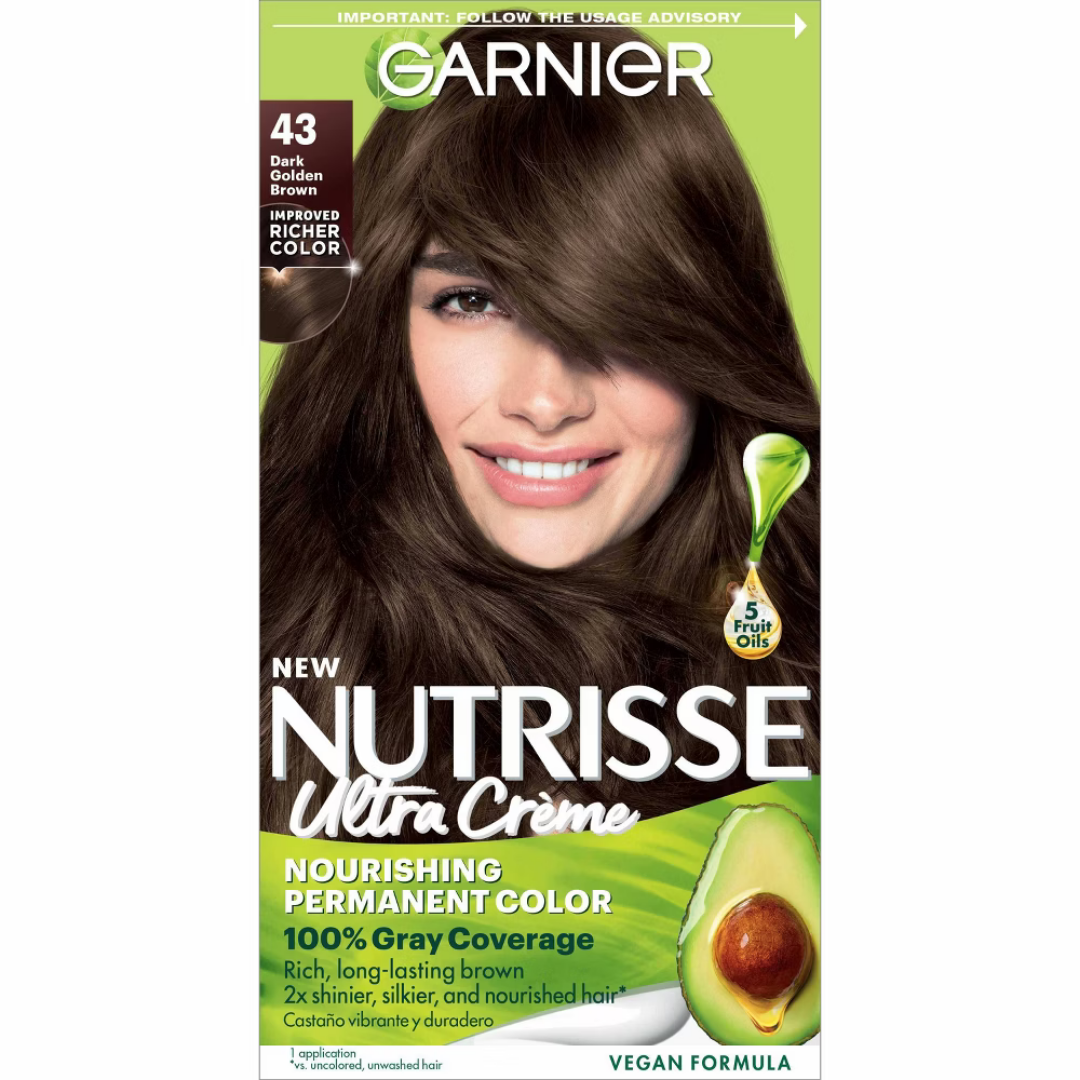 Garnier Nutrisse Ultra Crème 43 Dark Golden Brown (Kit) DestGlow
