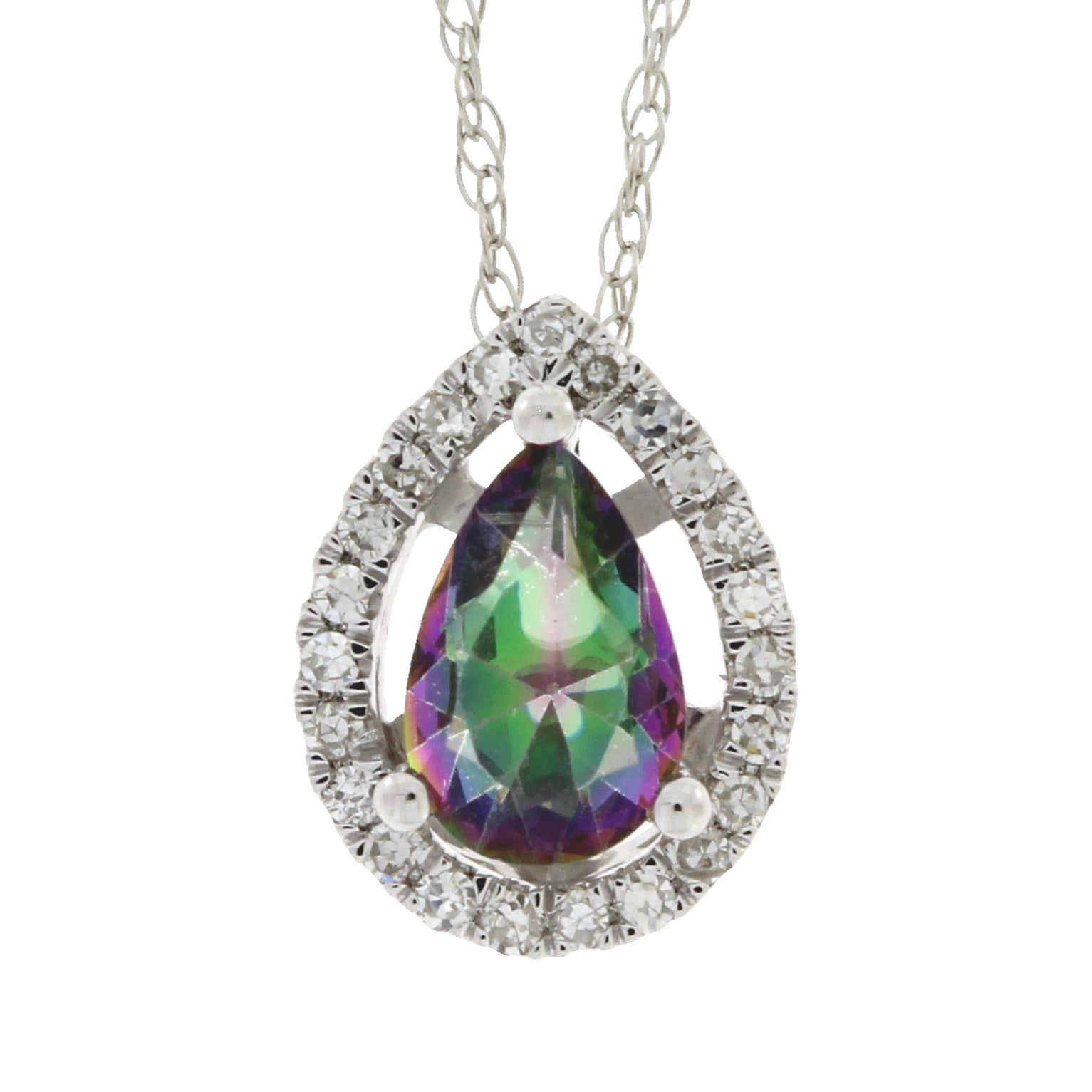 Treated Topaz Diamond Fashion Pendants 14KT White Gold by Bids.com