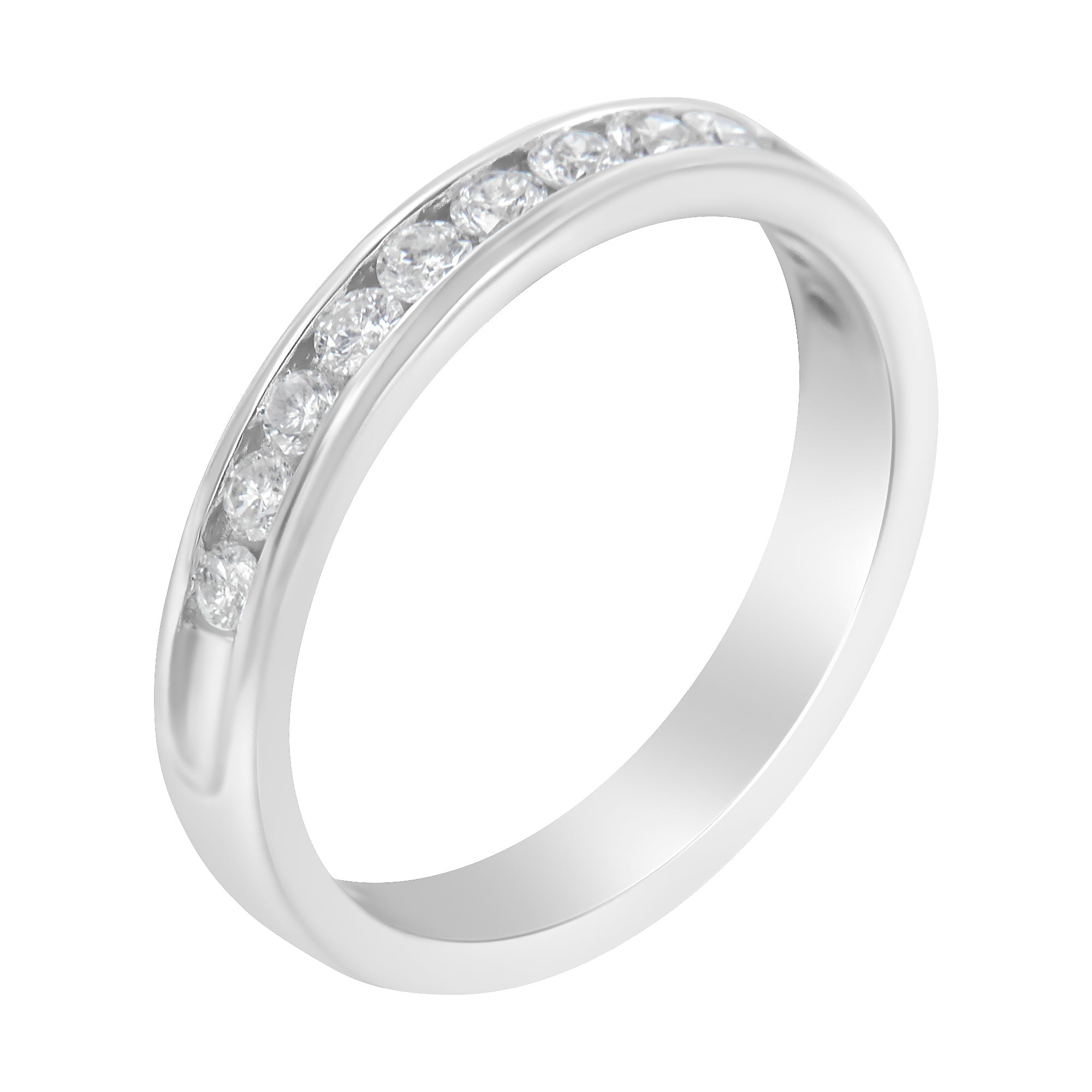 14K White Gold 1/2 cttw Diamond Band Ring (I-J Color, I2-I3 Clarity) - Size 7 by Bids.com