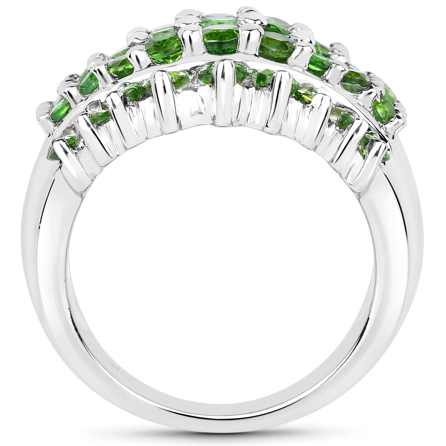 2.48 Carat Genuine Chrome Diopside .925 Sterling Silver Ring by Bids.com